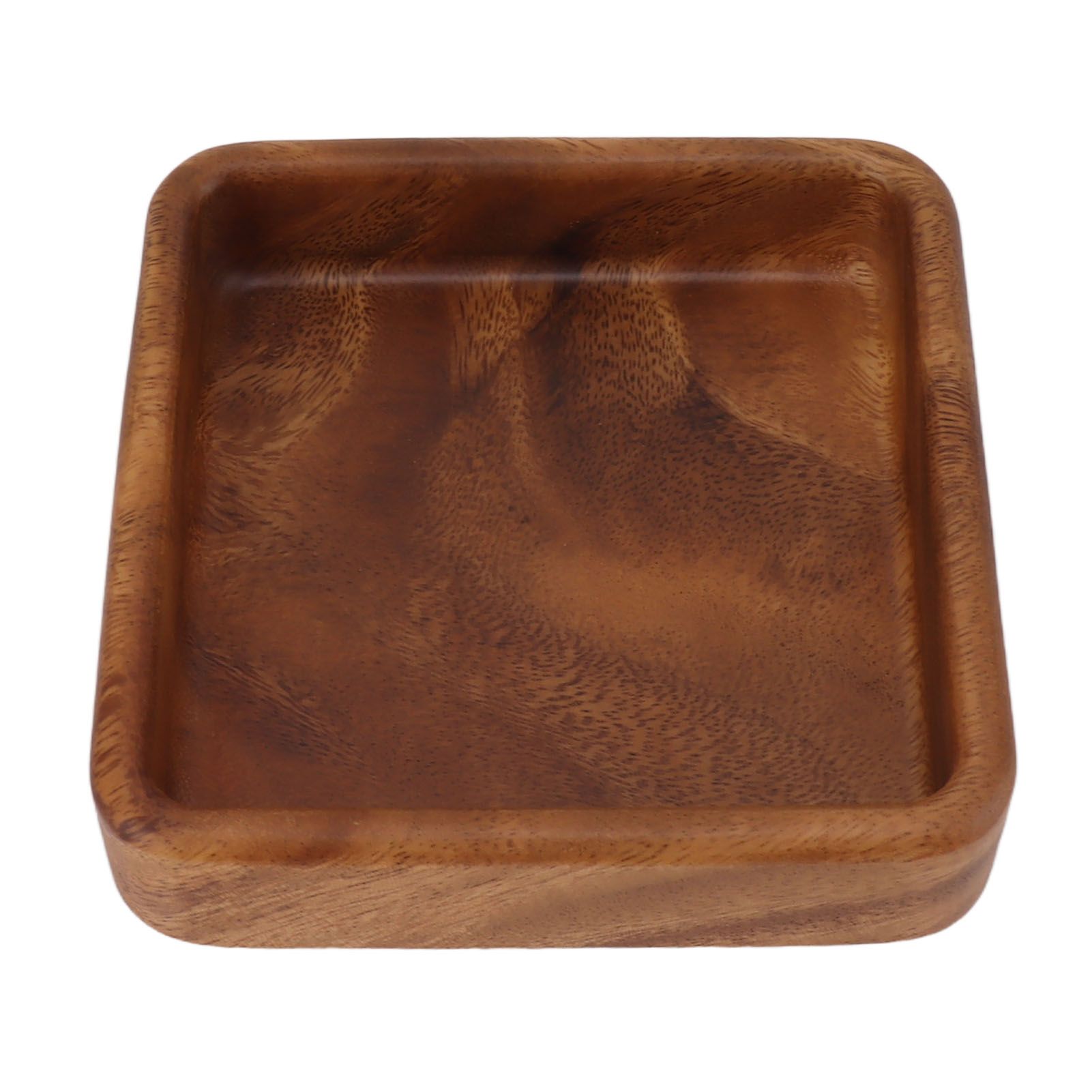 Walnut Fruit Plate Smooth Textured Elegant Wood Serving Tray for Snack Fruit Nut Kitchen Utensils Square 15x15cm - Image 1