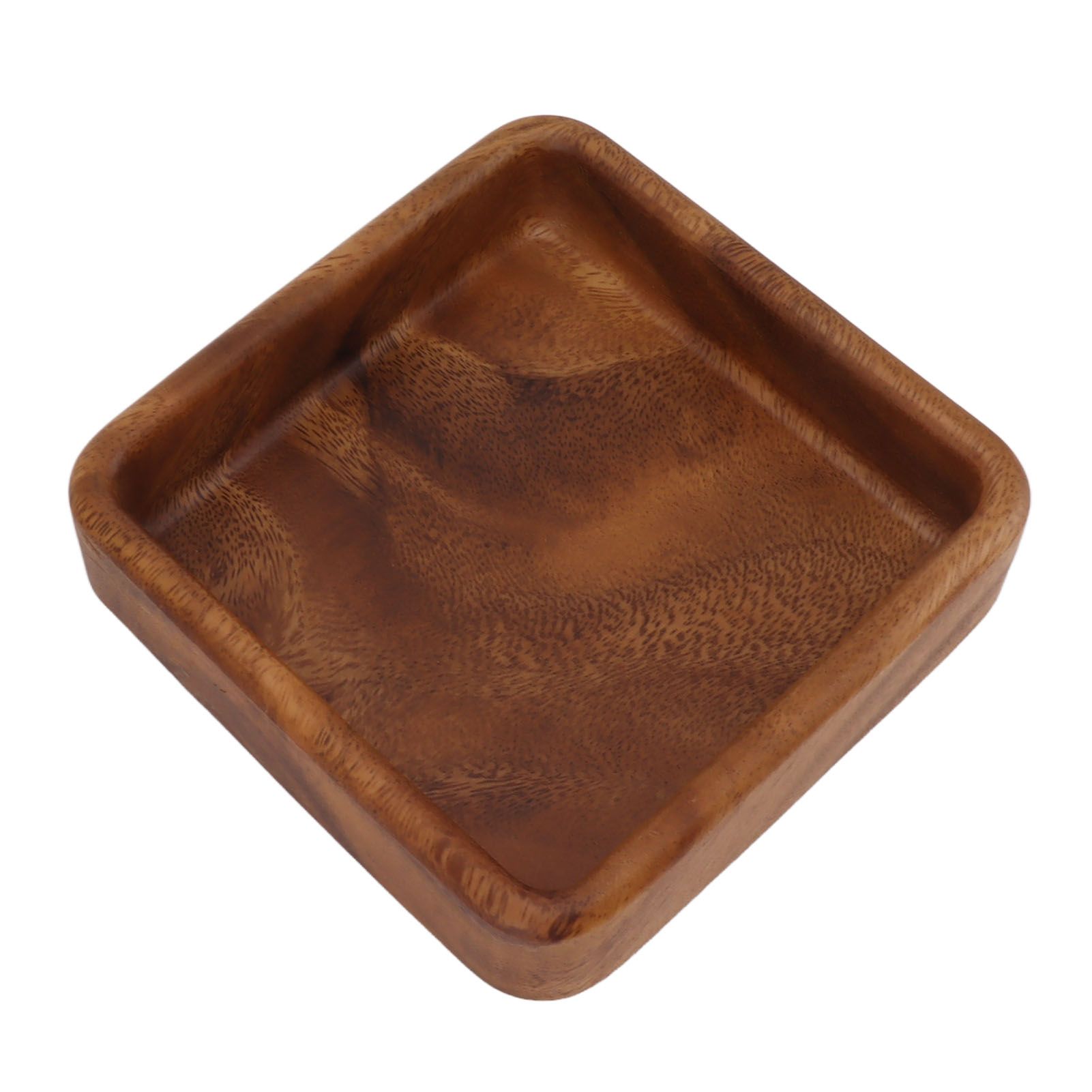 Walnut Fruit Plate Smooth Textured Elegant Wood Serving Tray for Snack Fruit Nut Kitchen Utensils Square 15x15cm - Image 2