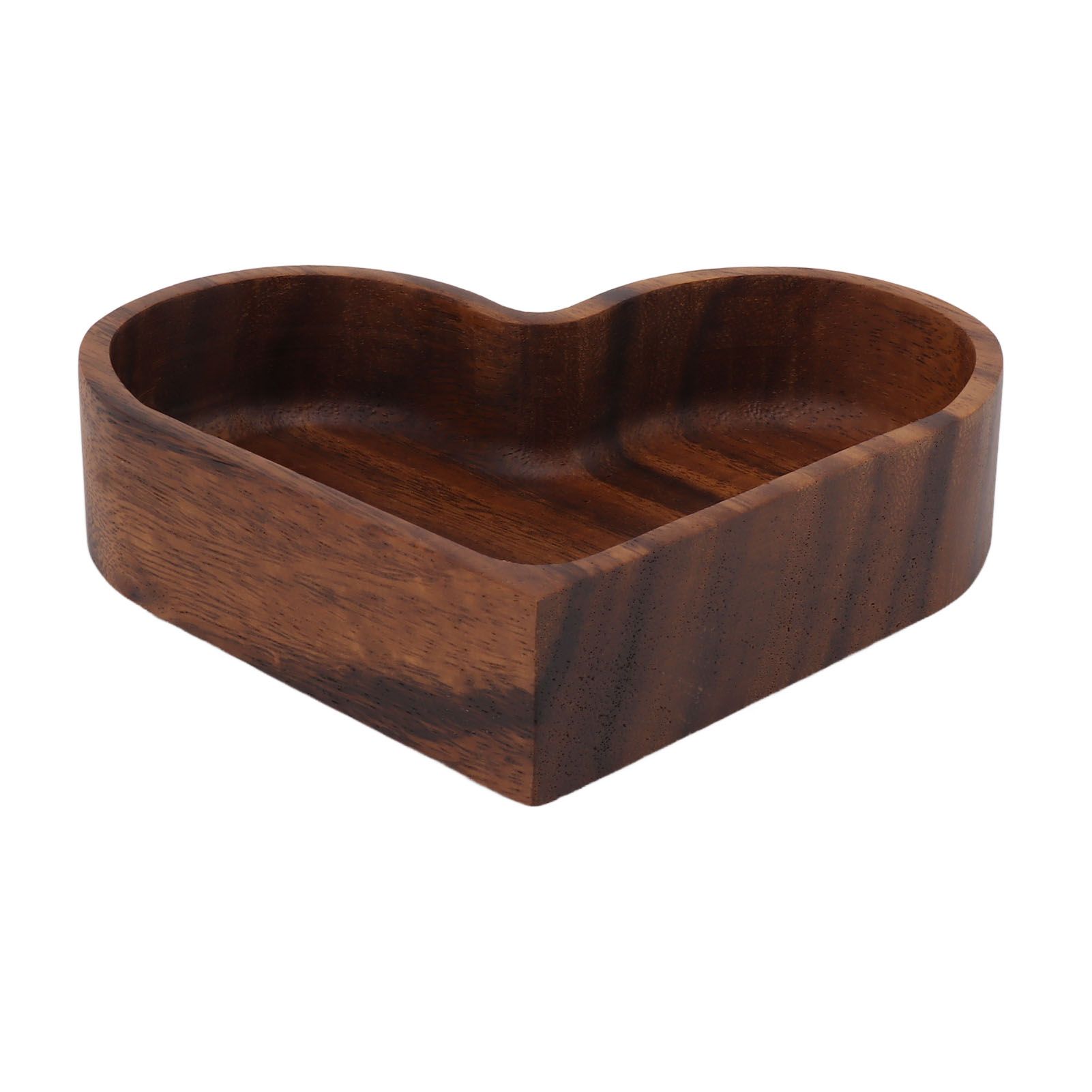 Walnut Fruit Plate Smooth Textured Elegant Wood Serving Tray for Snack Fruit Nut Kitchen Utensils Heart 14.5x14.5cm - Image 3