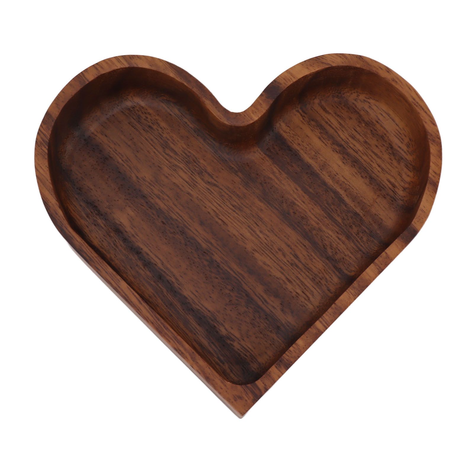 Walnut Fruit Plate Smooth Textured Elegant Wood Serving Tray for Snack Fruit Nut Kitchen Utensils Heart 14.5x14.5cm - Image 4