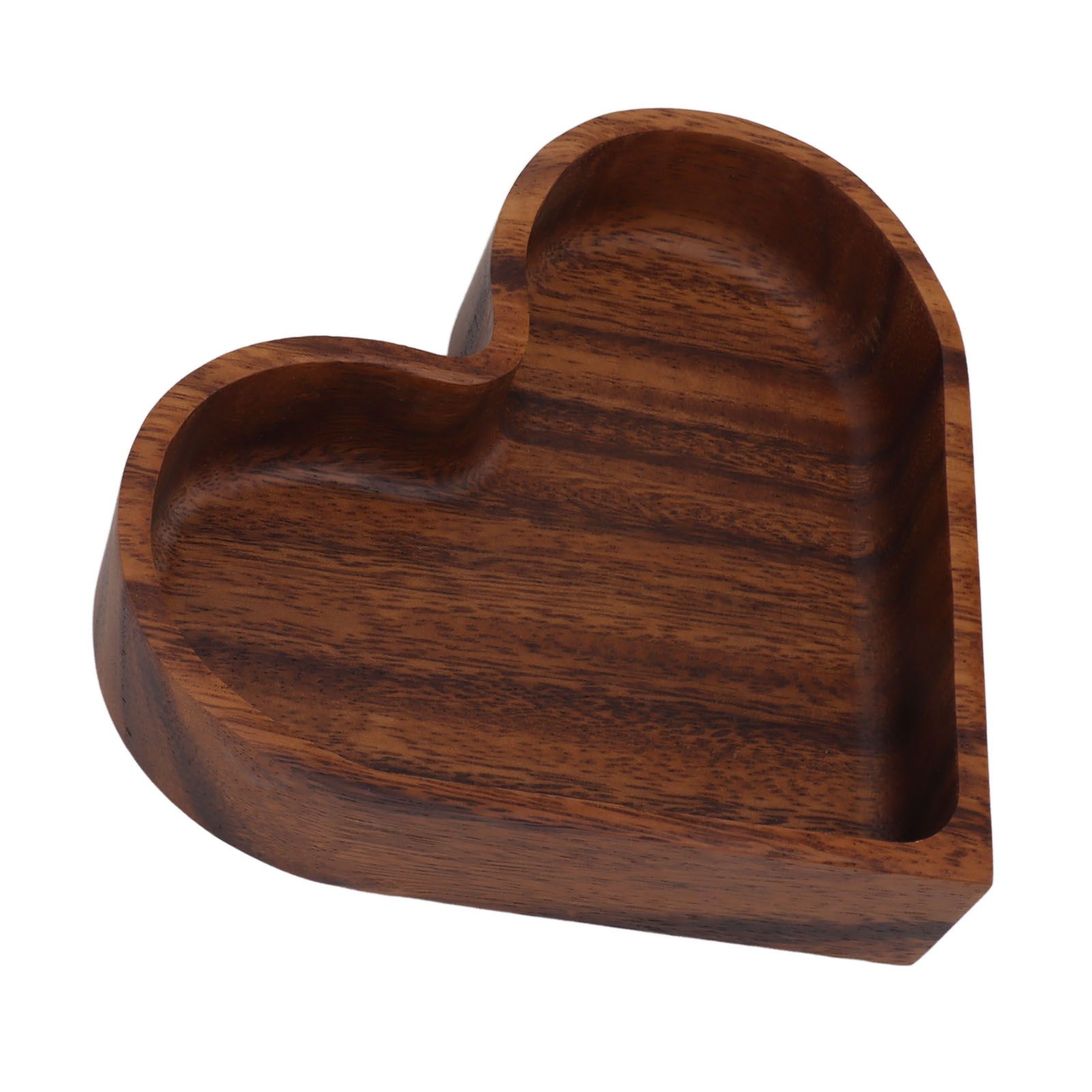 Walnut Fruit Plate Smooth Textured Elegant Wood Serving Tray for Snack Fruit Nut Kitchen Utensils Heart 14.5x14.5cm - Image 5