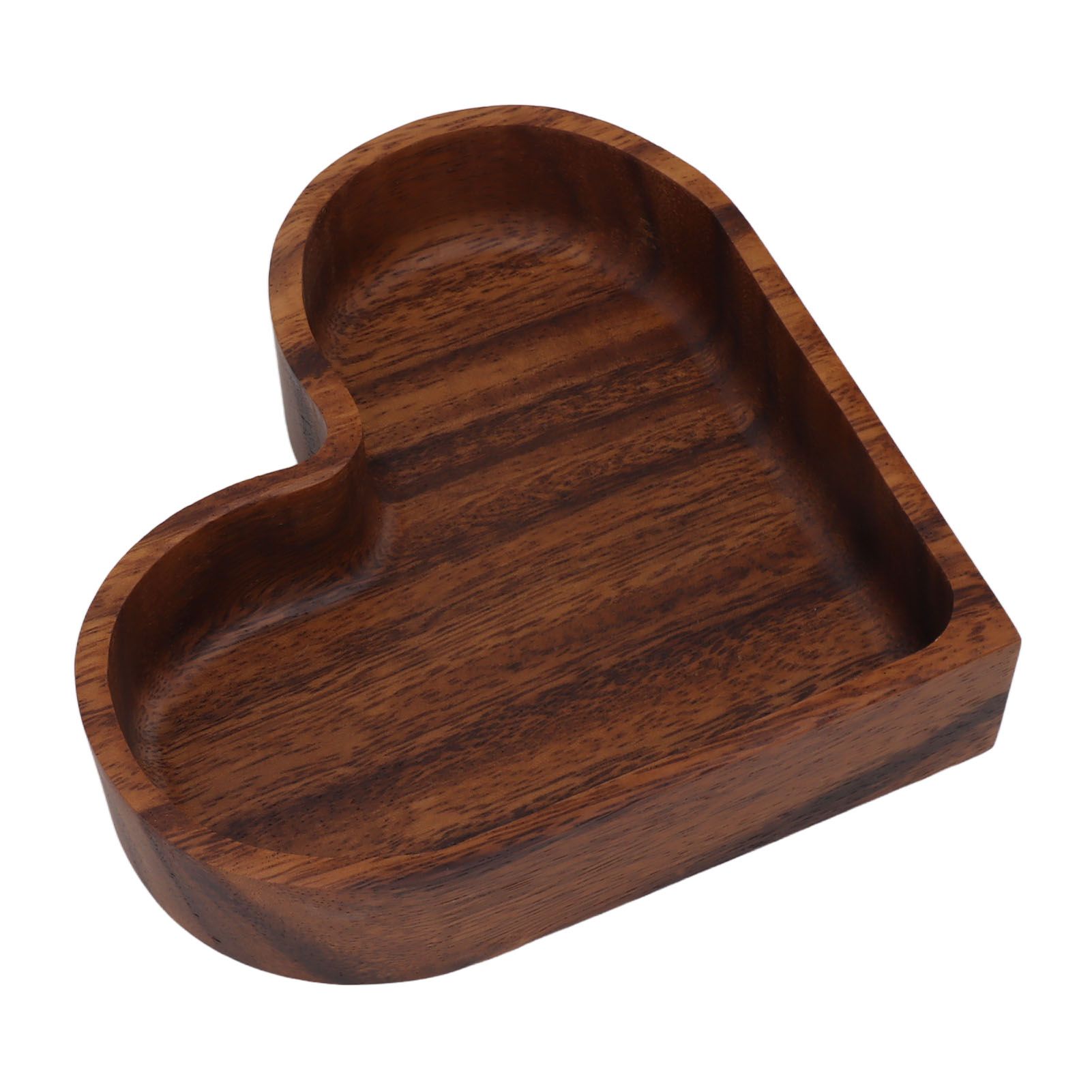 Walnut Fruit Plate Smooth Textured Elegant Wood Serving Tray for Snack Fruit Nut Kitchen Utensils Heart 14.5x14.5cm - Image 6