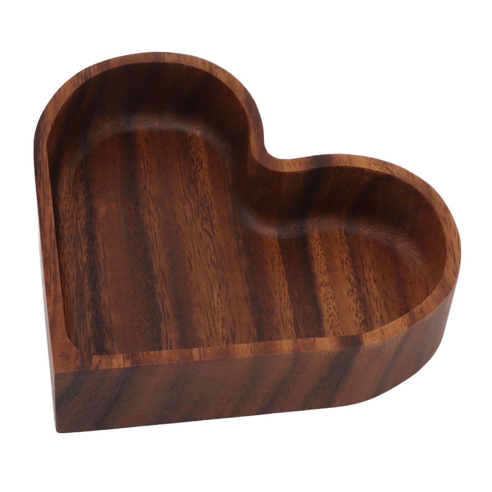 Walnut Fruit Plate Smooth Textured Elegant Wood Serving Tray for Snack Fruit Nut Kitchen Utensils Heart 14.5x14.5cm - Image 7