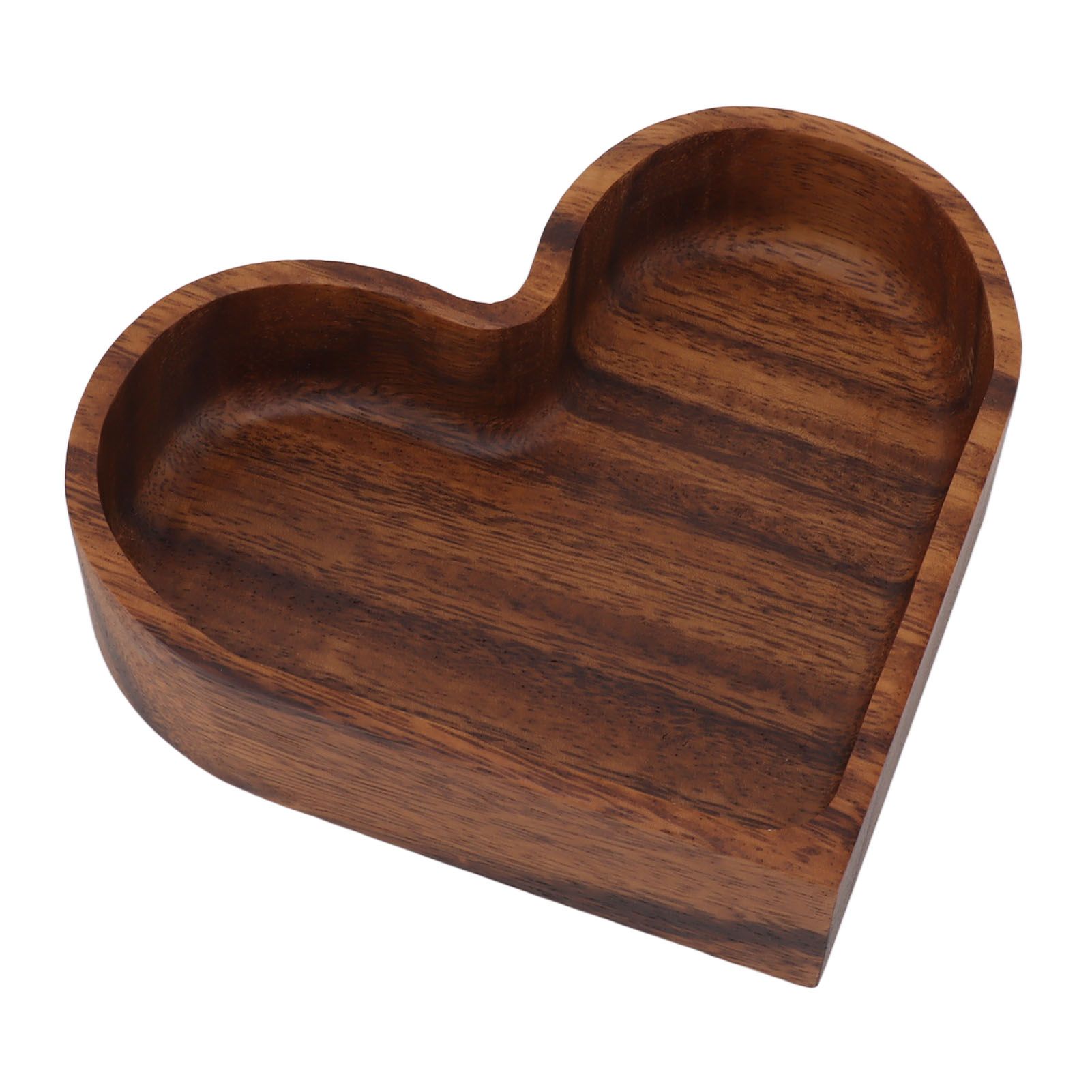 Walnut Fruit Plate Smooth Textured Elegant Wood Serving Tray for Snack Fruit Nut Kitchen Utensils Heart 14.5x14.5cm - Image 8