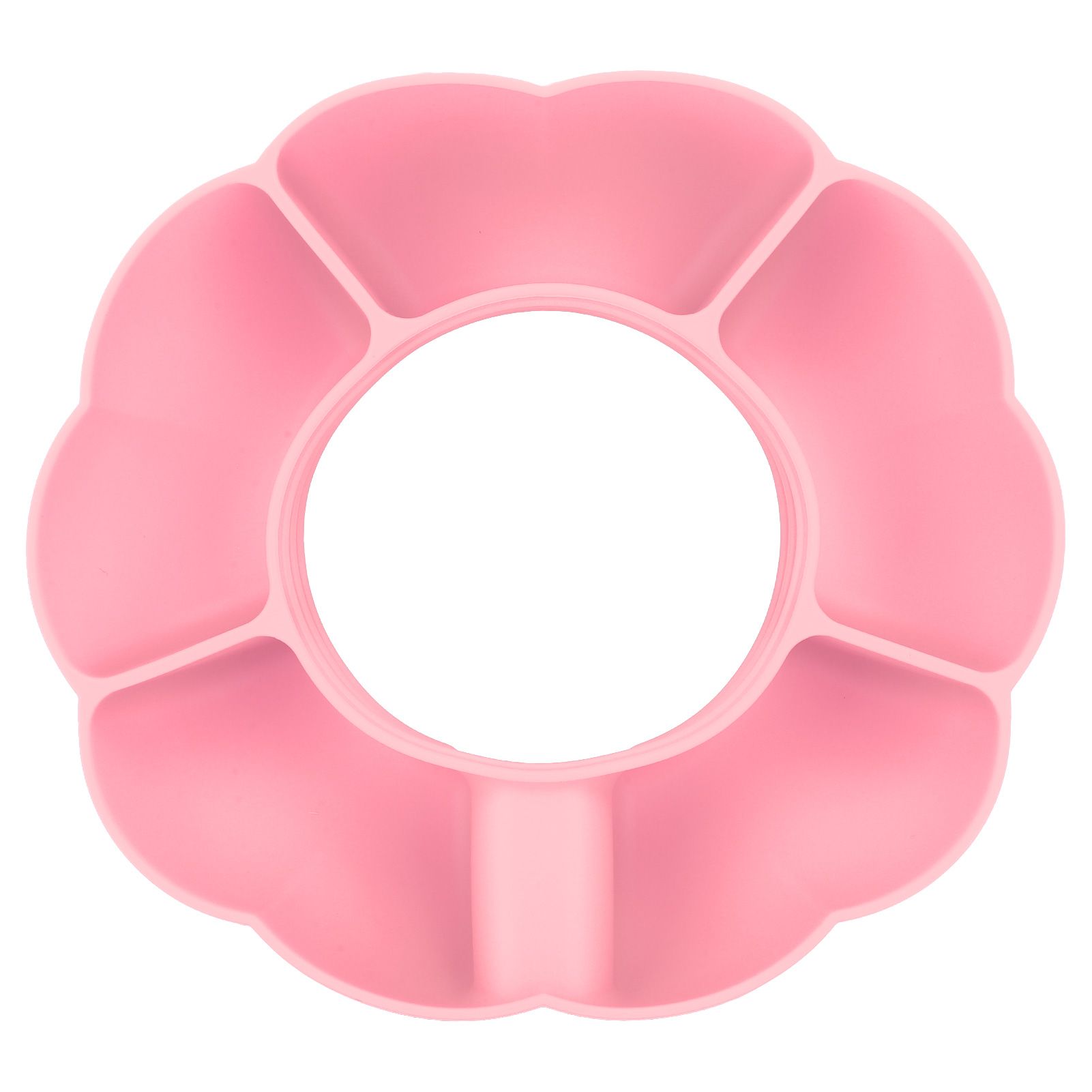5 Grid Silicone Divided Serving Tray Snack Divider Divided Container Round Serving Platter for 40oz Cup Pink - Image 1