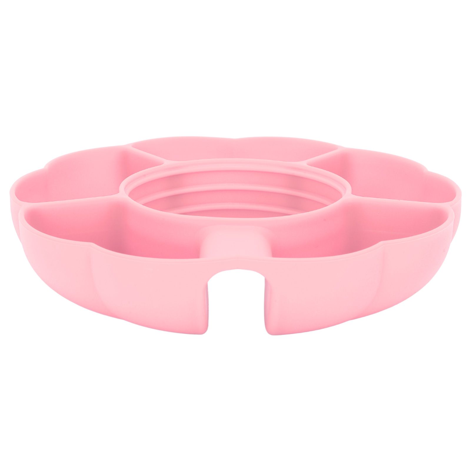 5 Grid Silicone Divided Serving Tray Snack Divider Divided Container Round Serving Platter for 40oz Cup Pink - Image 2