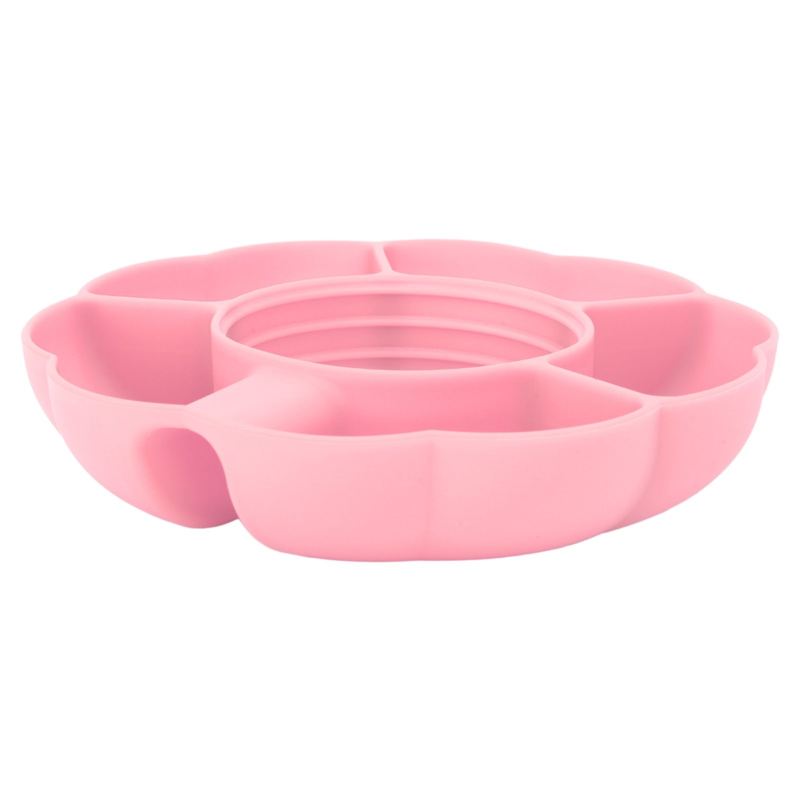5 Grid Silicone Divided Serving Tray Snack Divider Divided Container Round Serving Platter for 40oz Cup Pink - Image 3