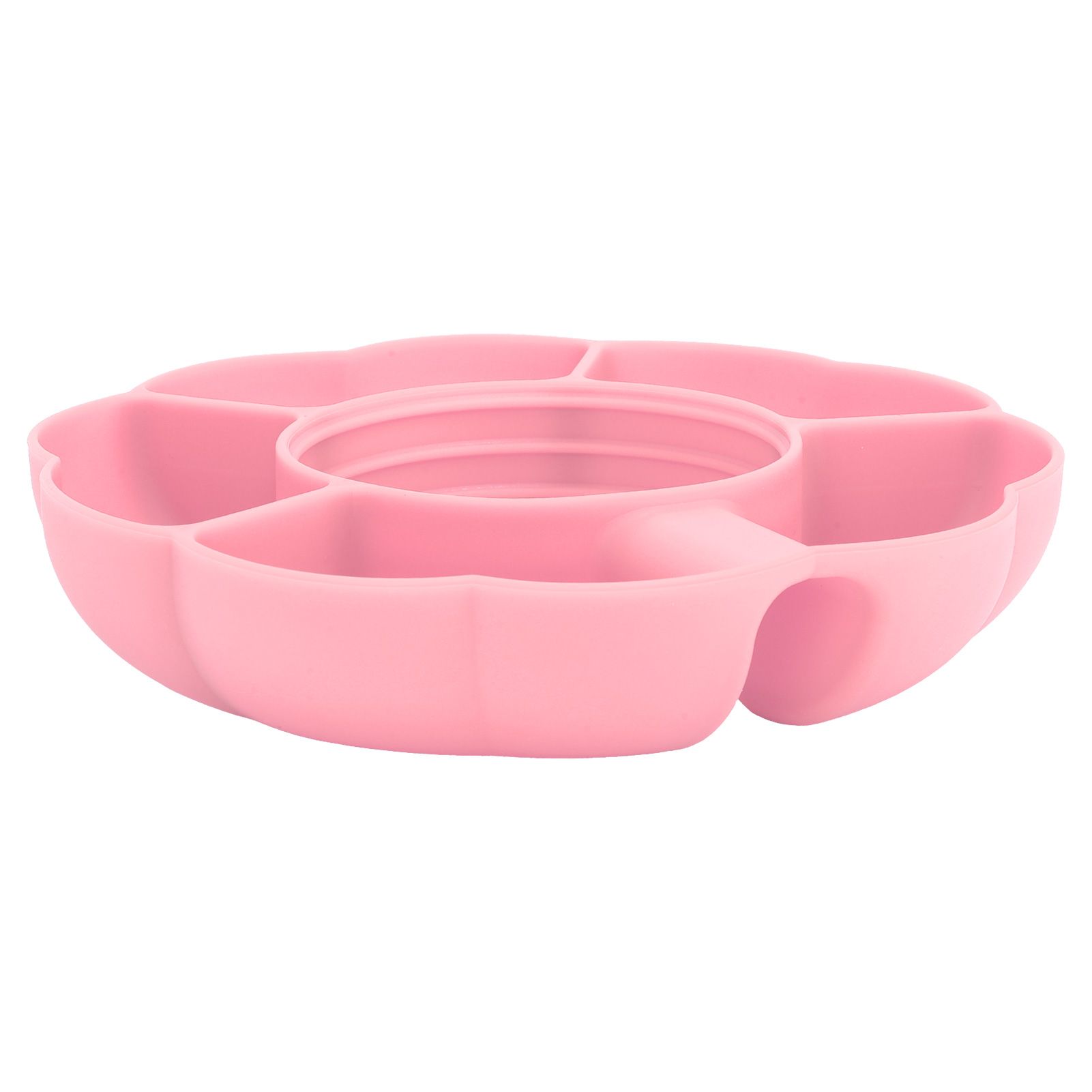 5 Grid Silicone Divided Serving Tray Snack Divider Divided Container Round Serving Platter for 40oz Cup Pink - Image 4