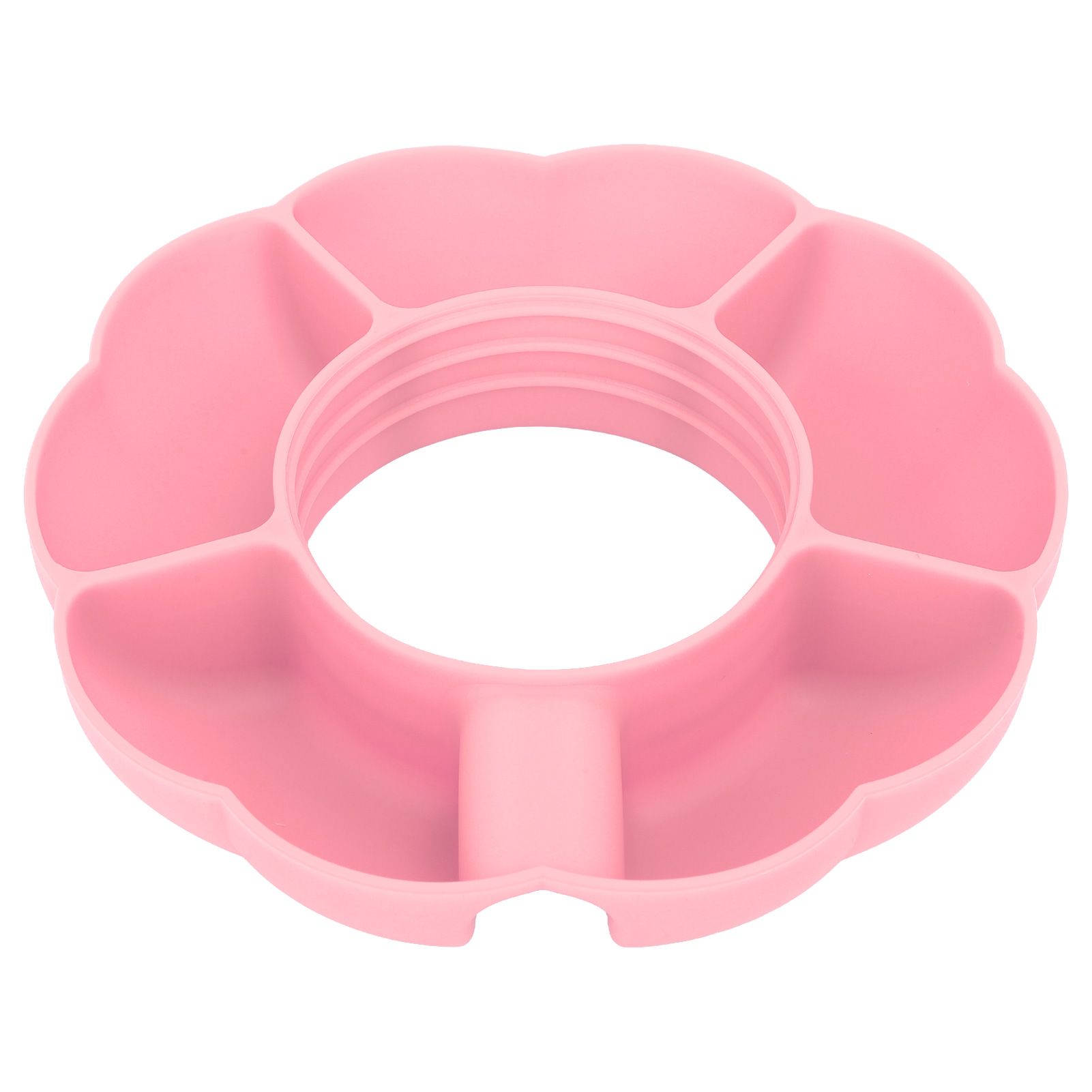 5 Grid Silicone Divided Serving Tray Snack Divider Divided Container Round Serving Platter for 40oz Cup Pink - Image 5