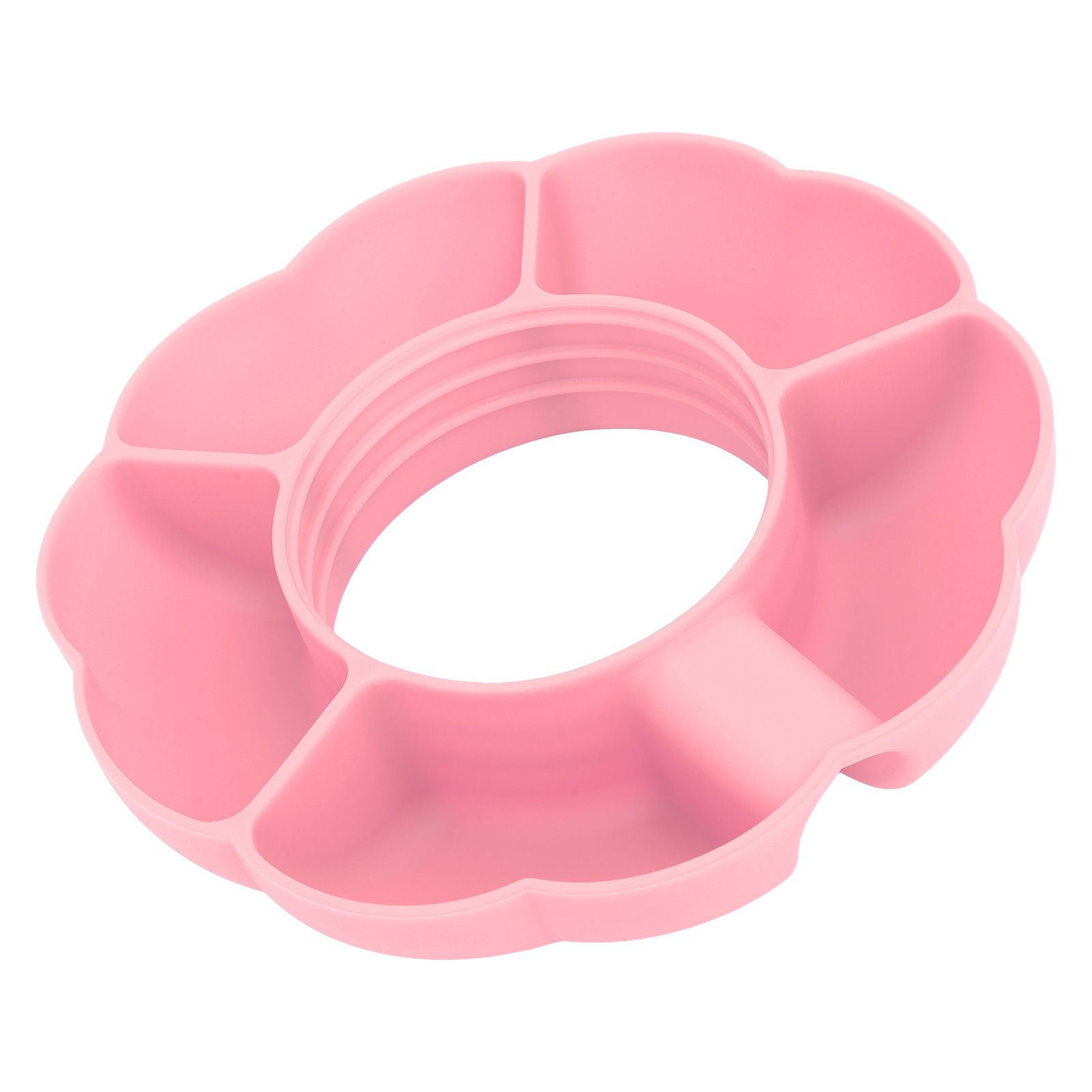 5 Grid Silicone Divided Serving Tray Snack Divider Divided Container Round Serving Platter for 40oz Cup Pink - Image 6