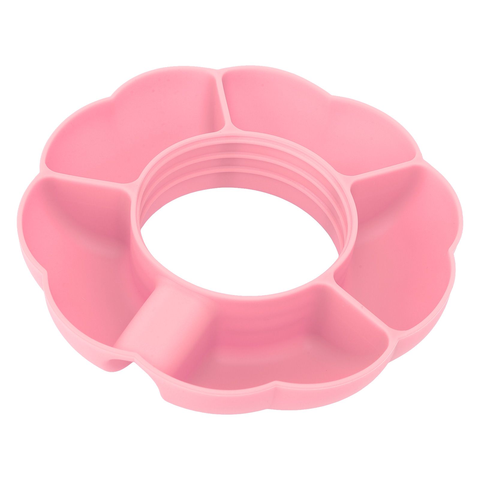 5 Grid Silicone Divided Serving Tray Snack Divider Divided Container Round Serving Platter for 40oz Cup Pink - Image 7