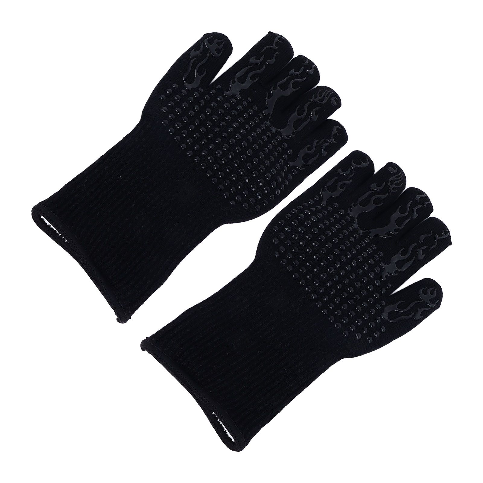BBQ Gloves Fireproof Heat Resistant Prevent Slip Grilling Gloves for Microwave Oven Barbecue Baking Black - Image 5