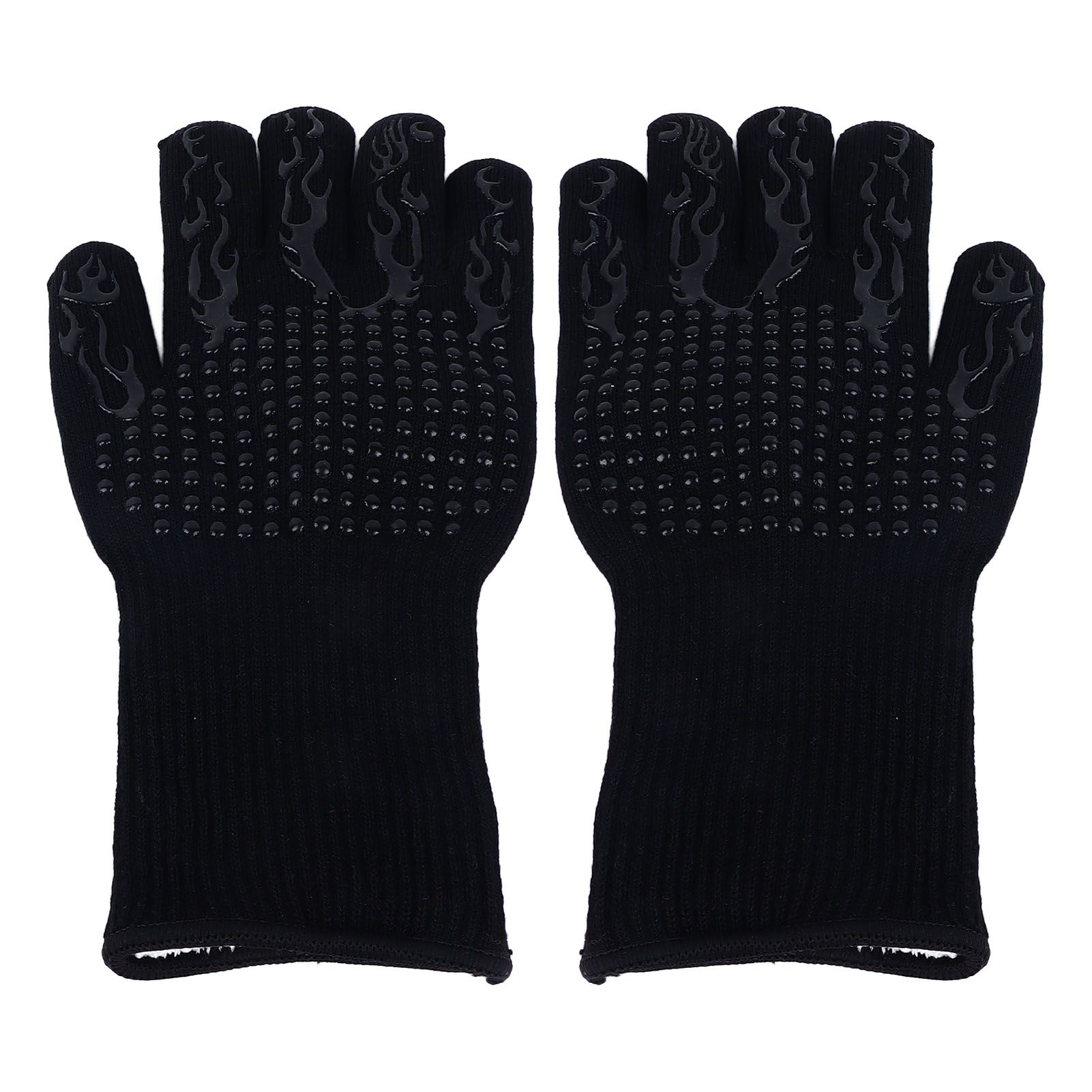 BBQ Gloves Fireproof Heat Resistant Prevent Slip Grilling Gloves for Microwave Oven Barbecue Baking Black - Image 6