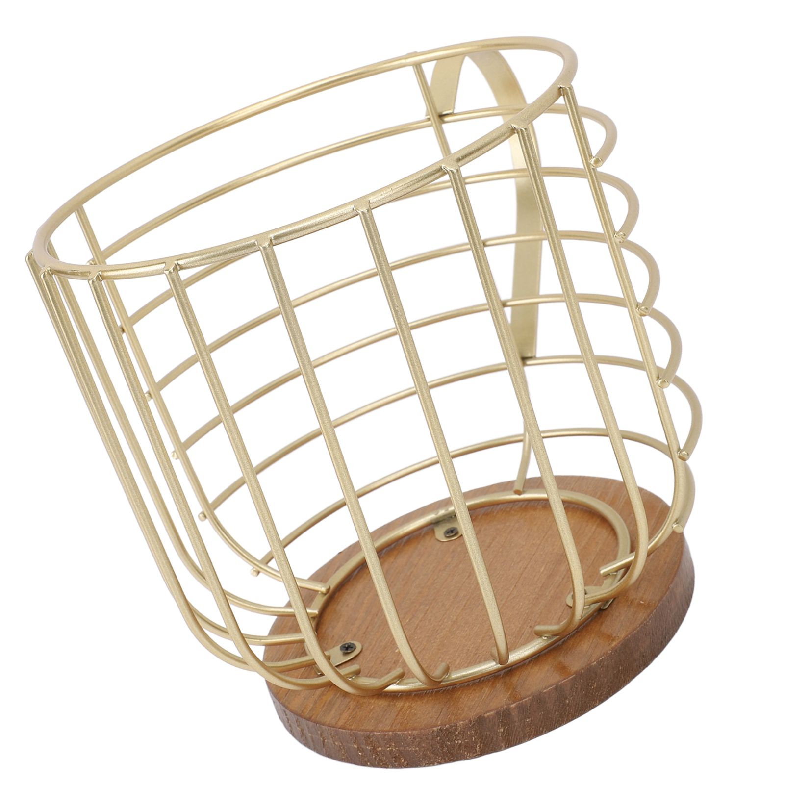 Mug Shape Coffee Pod Holder Coffee Capsule Storage Basket for Counter Coffee Bar Tabletop Kitchen Living Room Wordless Gold - Image 2
