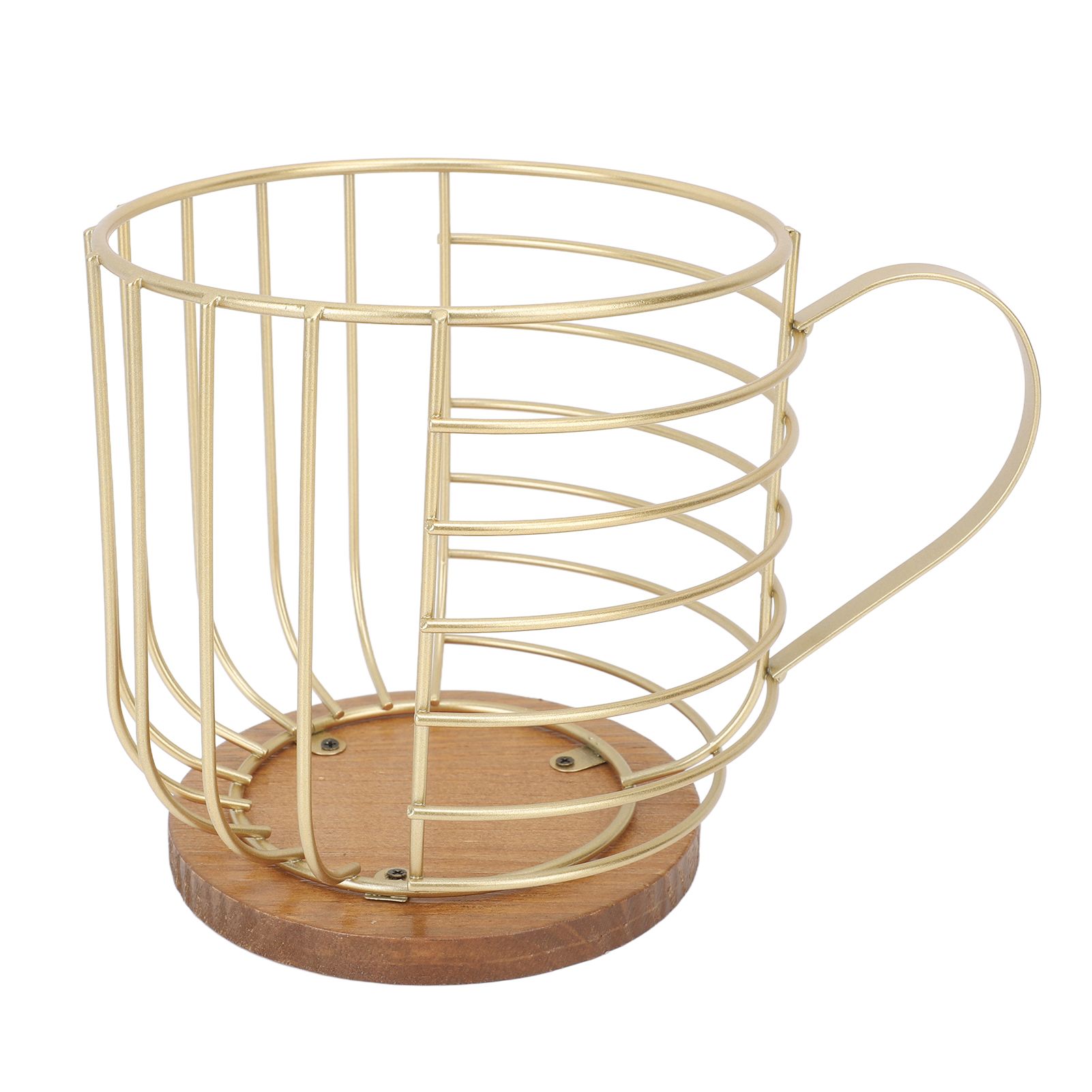 Mug Shape Coffee Pod Holder Coffee Capsule Storage Basket for Counter Coffee Bar Tabletop Kitchen Living Room Wordless Gold - Image 4