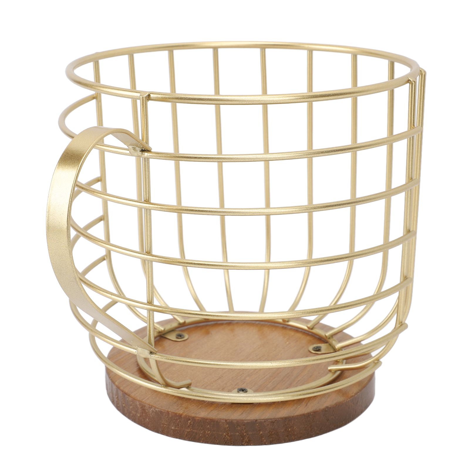 Mug Shape Coffee Pod Holder Coffee Capsule Storage Basket for Counter Coffee Bar Tabletop Kitchen Living Room Wordless Gold - Image 8