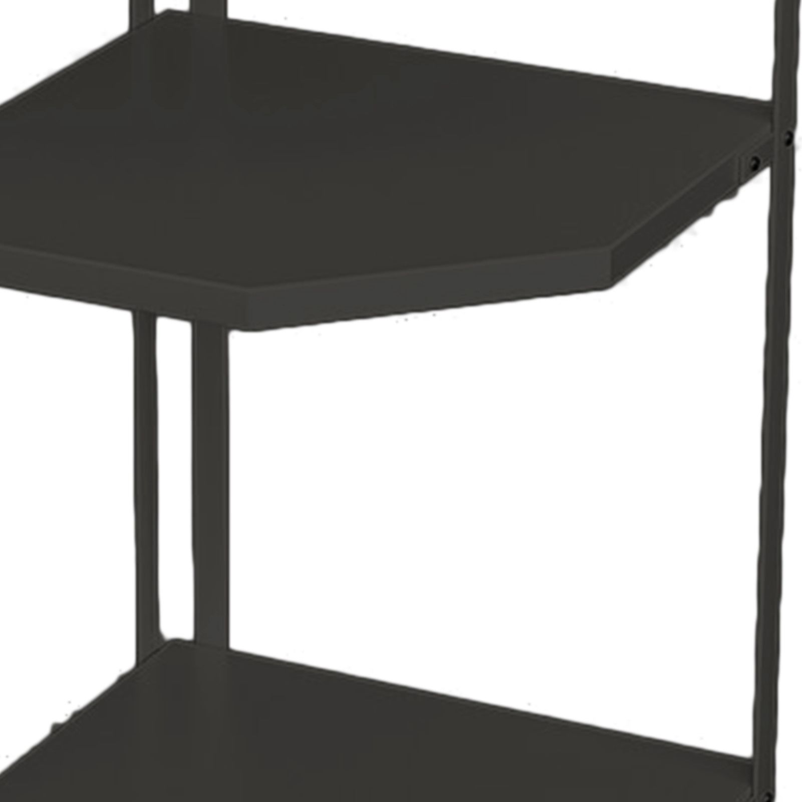 Kitchen Small Corner Shelf Rack Fan Shaped Space Saving Stable Carbon Steel Cookware Stand for Pots Pans 3 Layer Black 27x27x45.5cm - Image 7