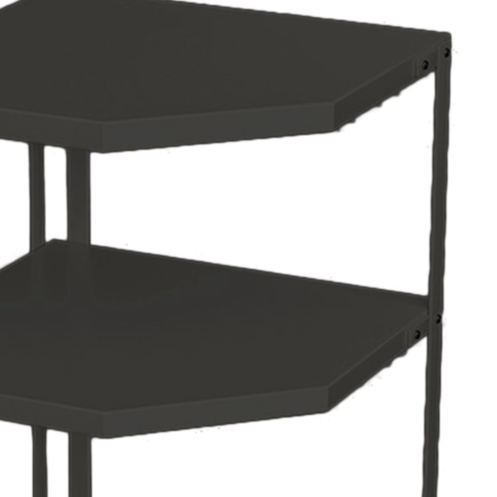 Kitchen Small Corner Shelf Rack Fan Shaped Space Saving Stable Carbon Steel Cookware Stand for Pots Pans 3 Layer Black 27x27x45.5cm - Image 8