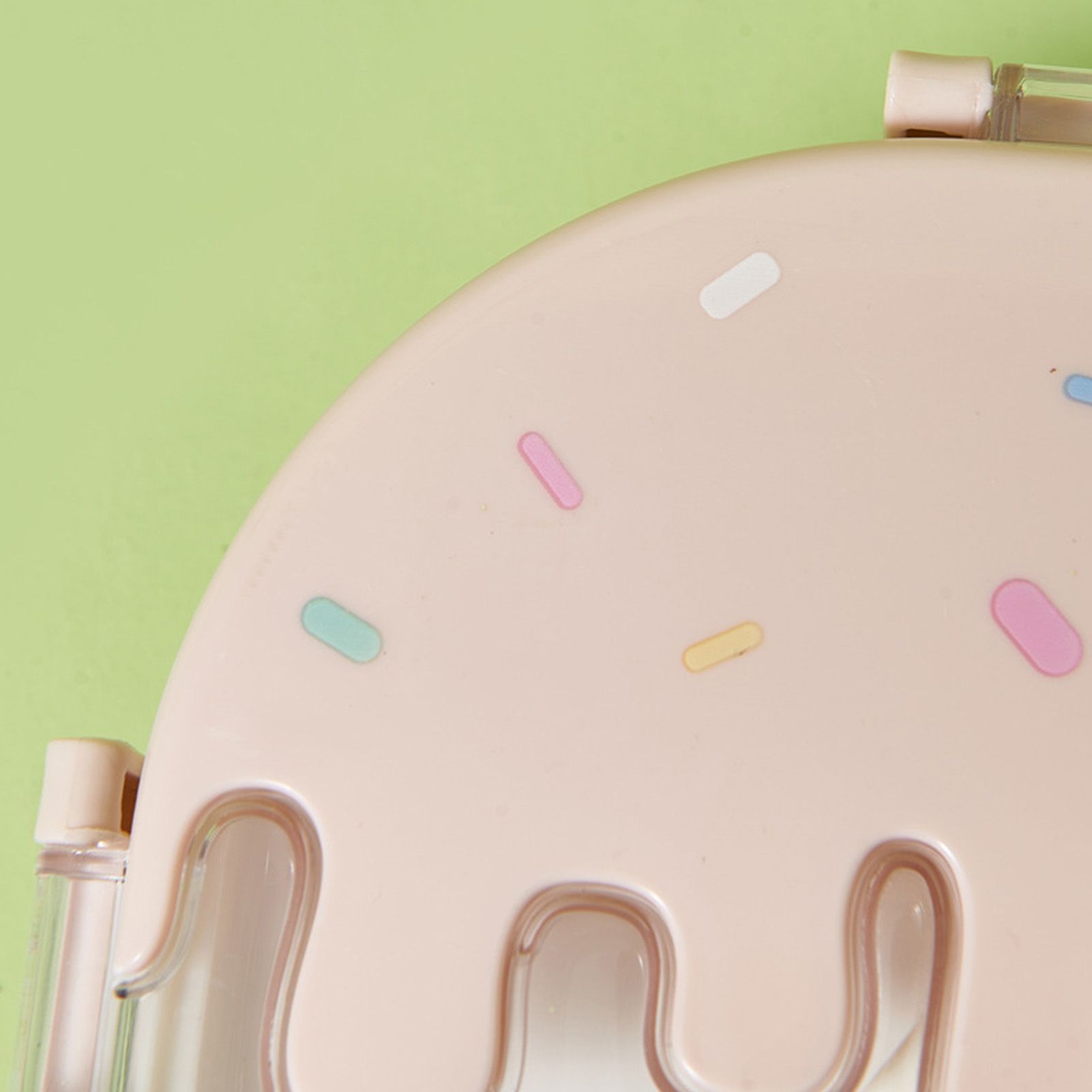 Bento Lunch Box for Kids Adults 3 Compartment Plastic Cute Ice Cream Lunch Snack Containers with Fork and Spoon for School Work Travel Pink - Image 8