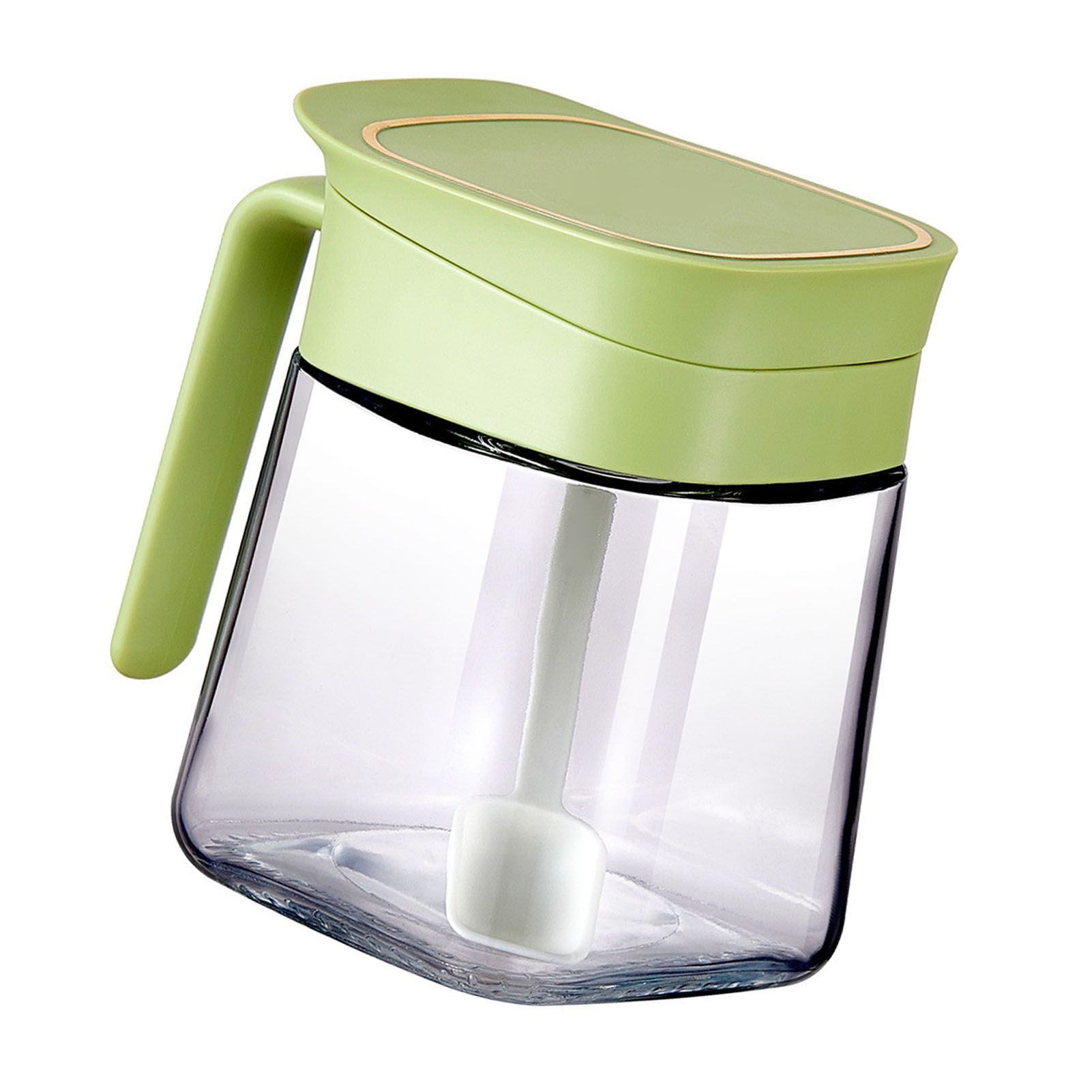Spice Jar Glass Transparent Salt Sugar Pepper Seasoning Container Bottle for Home Kitchen Green - Image 6