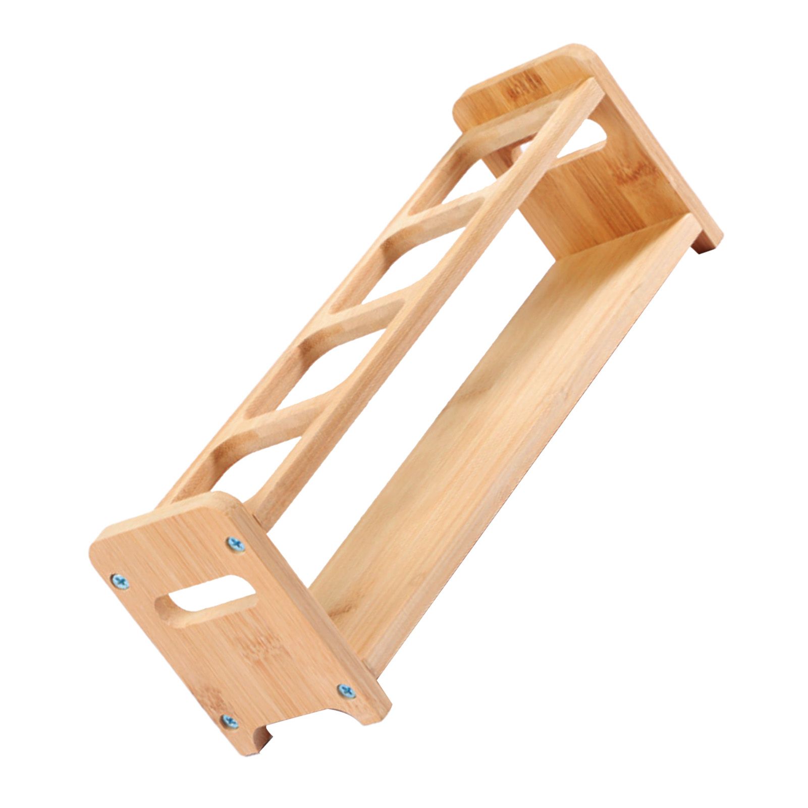 Seasoning Storage Stand Bamboo Wood 4 Holes Multifunctional Anti Slip Space Saving Oil Bottle Rack Kitchen Supplies Square Slots - Image 2