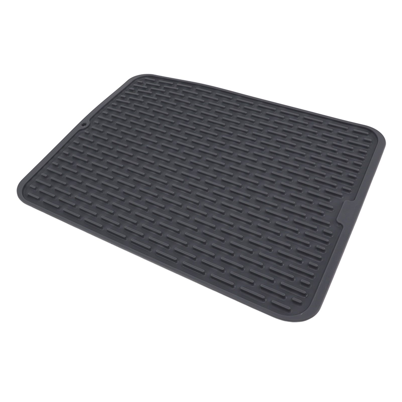 Rectangular Silicone Dish Drying Mat Heat Insulation Anti Slip Dish Drying Mat with Built in Drain Lip for Kitchen Counter Small Size - Image 2