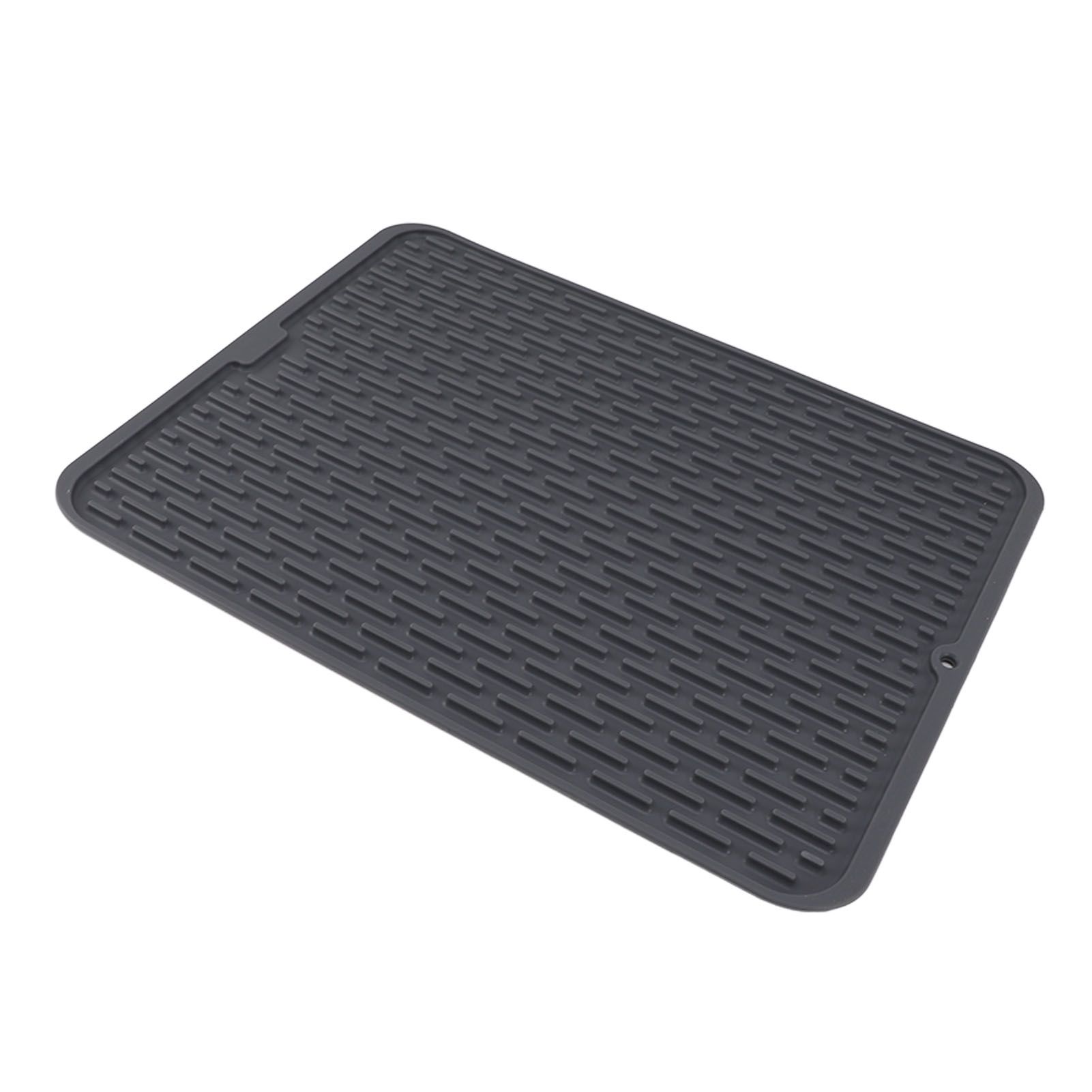 Rectangular Silicone Dish Drying Mat Heat Insulation Anti Slip Dish Drying Mat with Built in Drain Lip for Kitchen Counter Small Size - Image 7