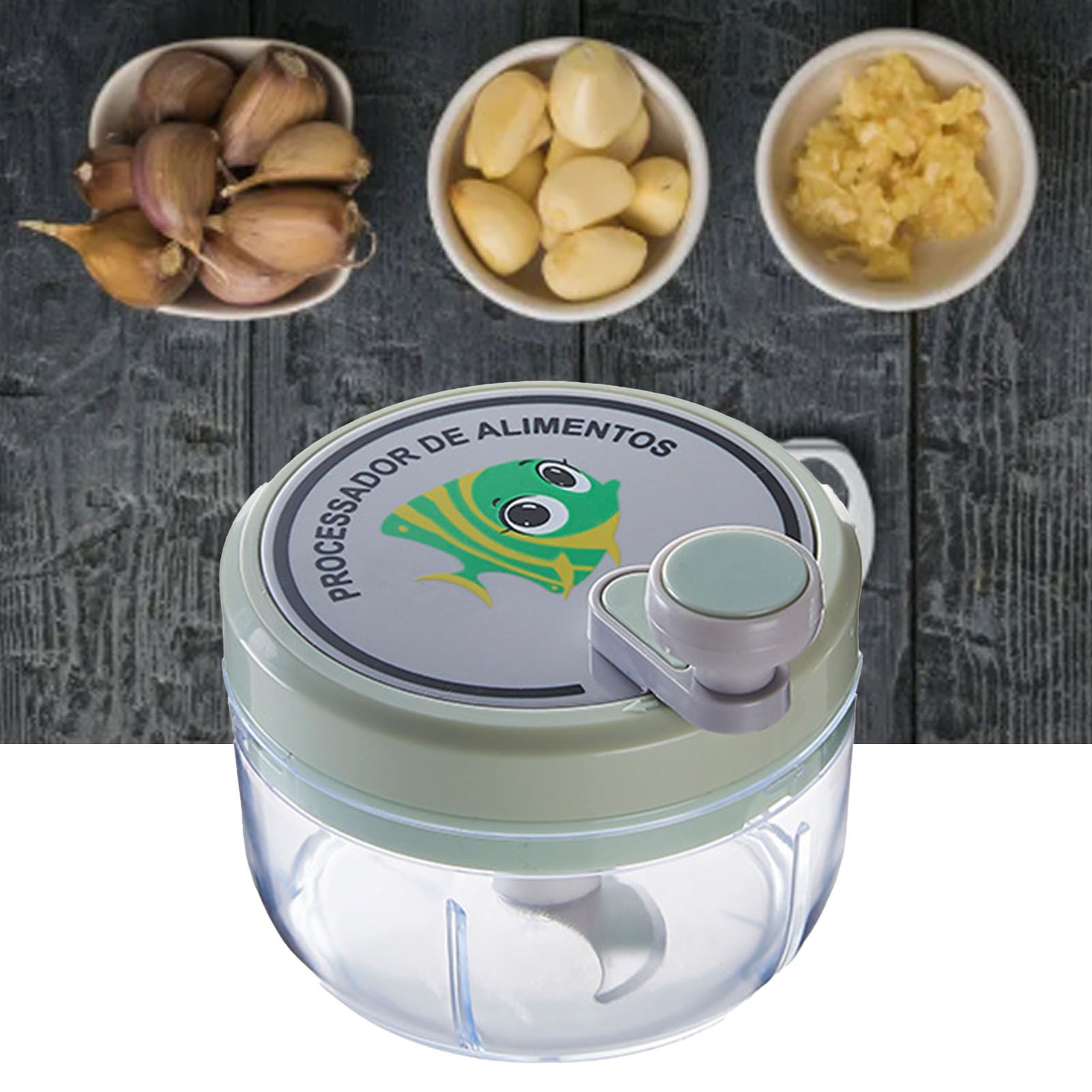 Manual Garlic Chopper Highly Efficient Multifunctional Safe Sturdy Durable Small Size Manual Garlic Masher for Home Green - Image 6