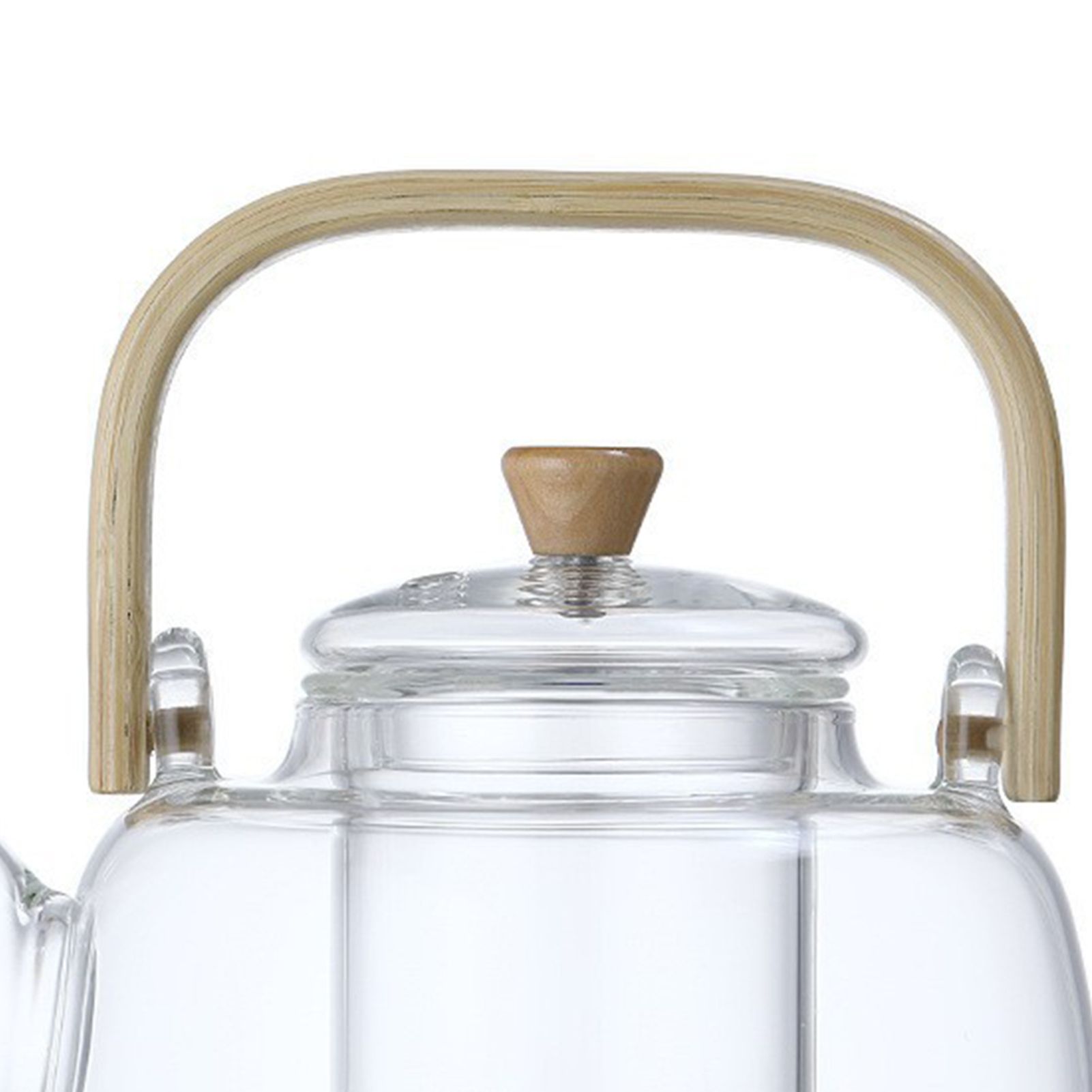 Household Teapot 1000ml Large Capacity Multifunctional Borosilicate Teapot with Bamboo Handle - Image 8