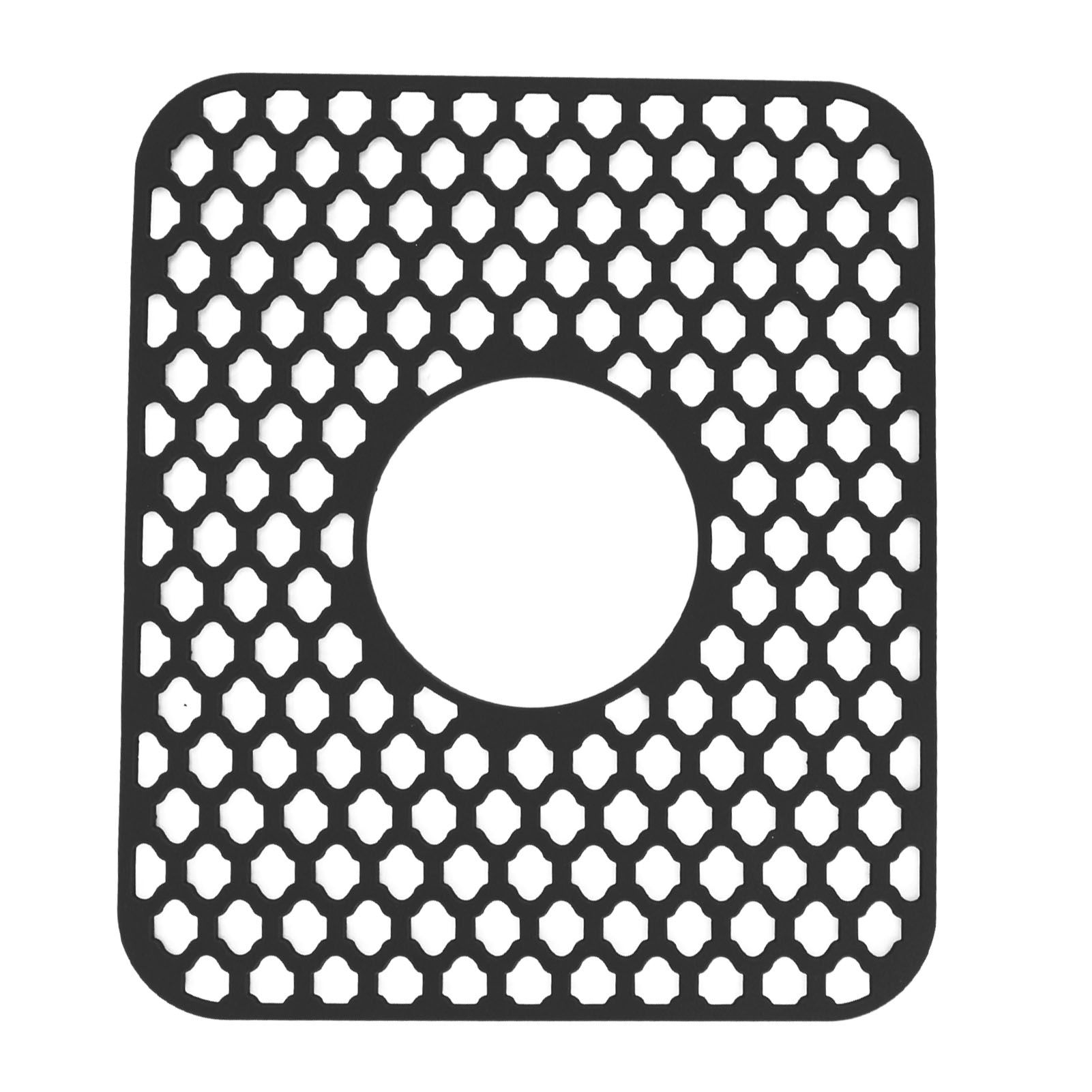 Sink Protector for Kitchen Silicone Non Slip Heat Resistant Mat for Bottom of Center Drain Sink Farmhouse Stainless Steel Porcelain Sink Black - Image 1