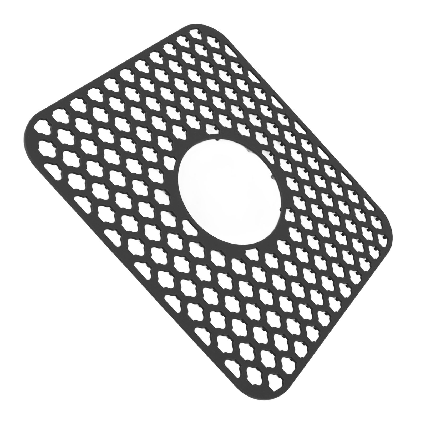 Sink Protector for Kitchen Silicone Non Slip Heat Resistant Mat for Bottom of Center Drain Sink Farmhouse Stainless Steel Porcelain Sink Black - Image 2