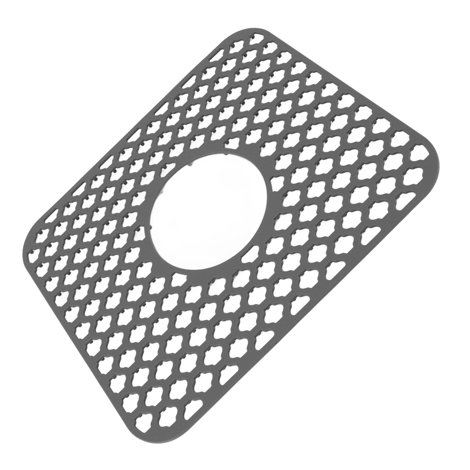 Sink Protector for Kitchen Silicone Non Slip Heat Resistant Mat for Bottom of Center Drain Sink Farmhouse Stainless Steel Porcelain Sink Grey - Image 2