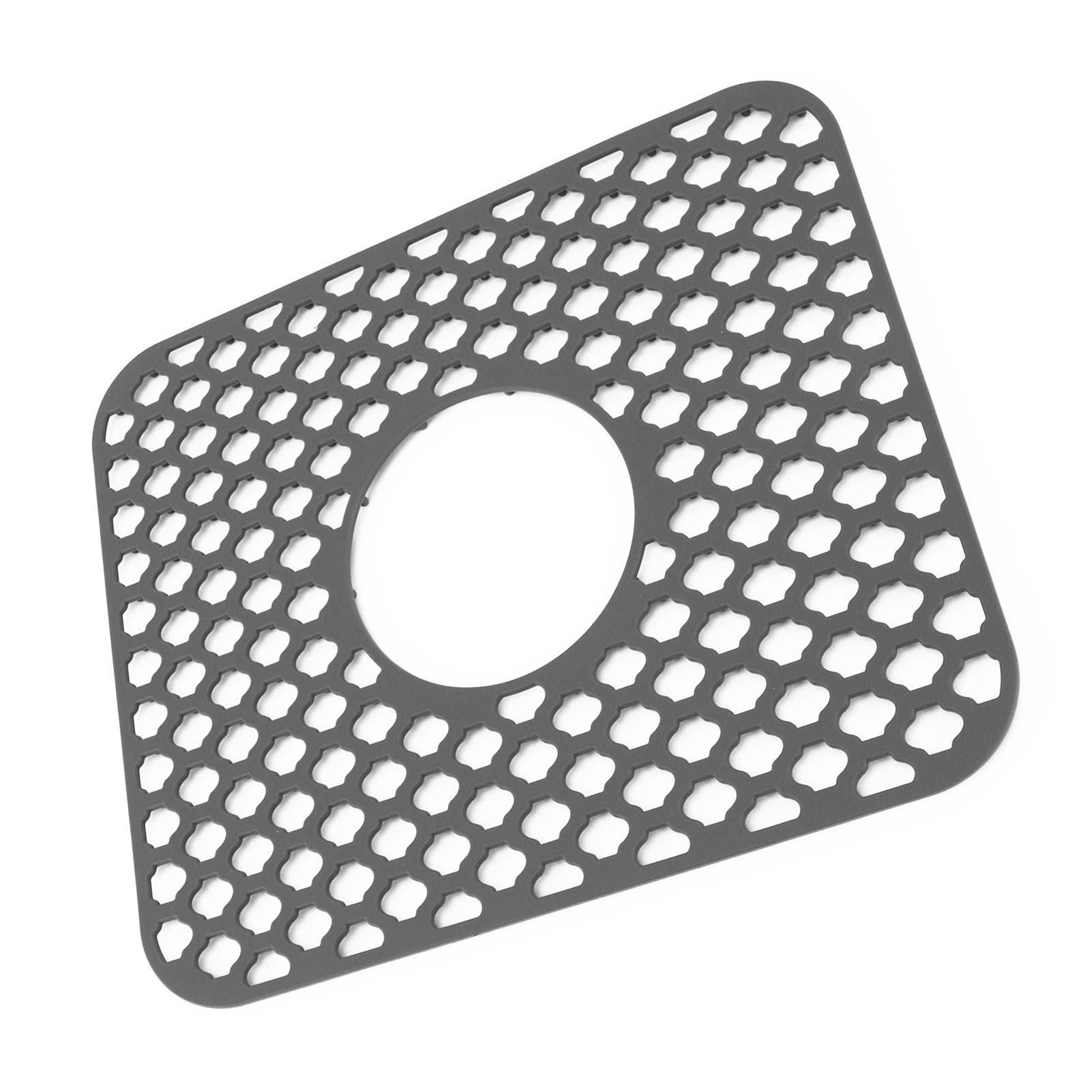 Sink Protector for Kitchen Silicone Non Slip Heat Resistant Mat for Bottom of Center Drain Sink Farmhouse Stainless Steel Porcelain Sink Grey - Image 5