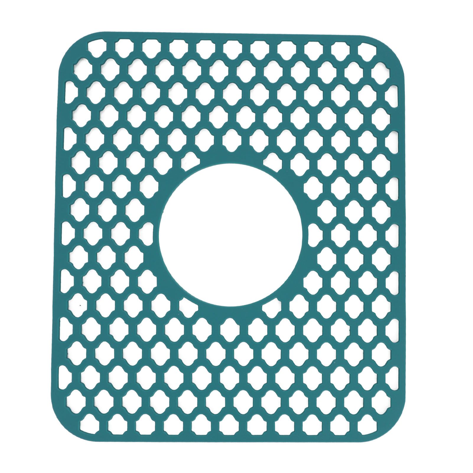 Sink Protector for Kitchen Silicone Non Slip Heat Resistant Mat for Bottom of Center Drain Sink Farmhouse Stainless Steel Porcelain Sink Green - Image 1