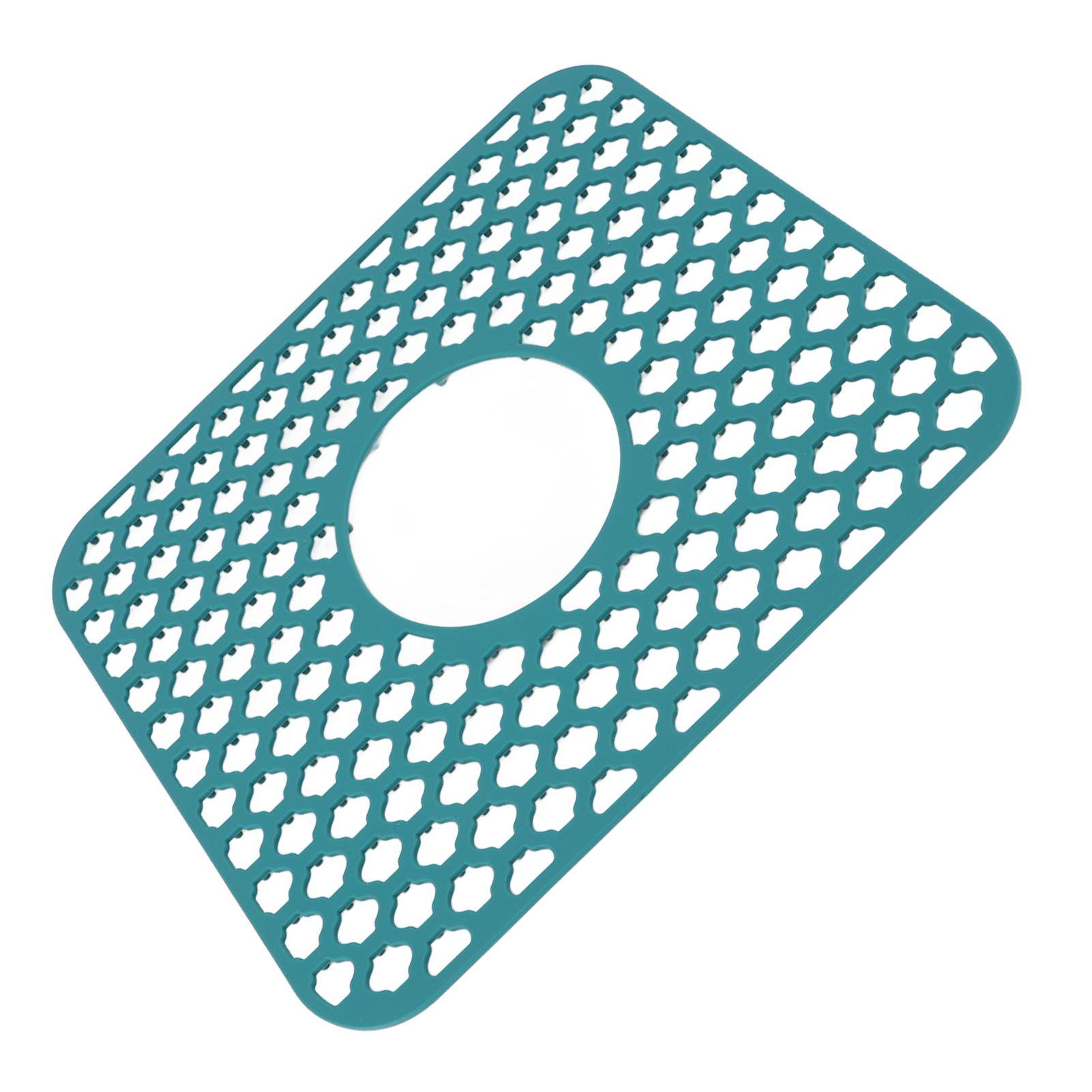 Sink Protector for Kitchen Silicone Non Slip Heat Resistant Mat for Bottom of Center Drain Sink Farmhouse Stainless Steel Porcelain Sink Green - Image 2