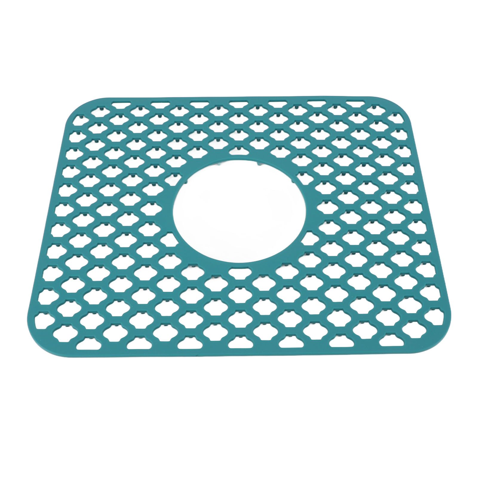 Sink Protector for Kitchen Silicone Non Slip Heat Resistant Mat for Bottom of Center Drain Sink Farmhouse Stainless Steel Porcelain Sink Green - Image 3