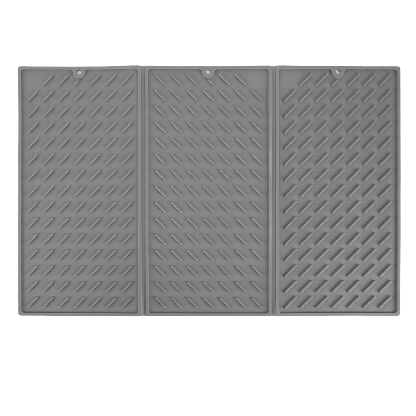 3 Fold Counter Foldable Drying Mat Silicone Fast Drying Waterproof Reusable Drying Kitchen Mat for Kitchen Bathroom Grey - Image 1