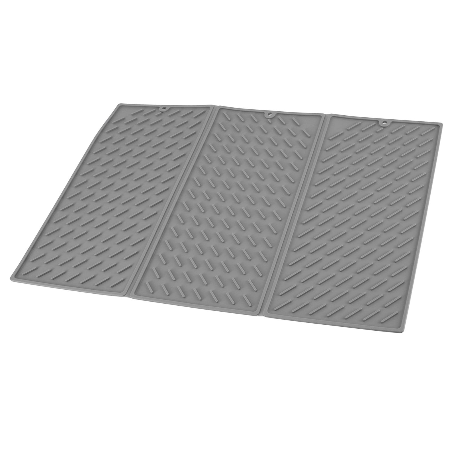 3 Fold Counter Foldable Drying Mat Silicone Fast Drying Waterproof Reusable Drying Kitchen Mat for Kitchen Bathroom Grey - Image 6