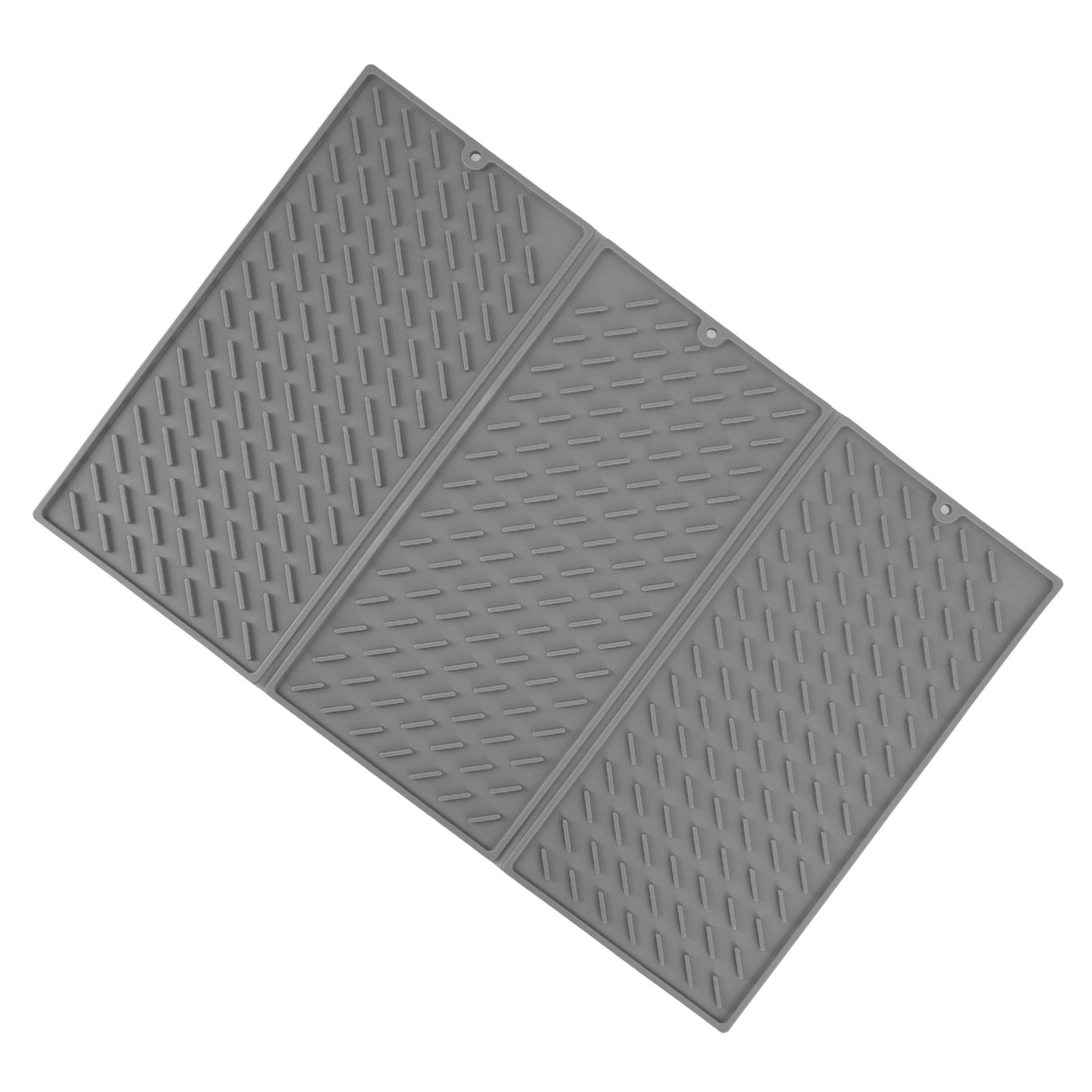 3 Fold Counter Foldable Drying Mat Silicone Fast Drying Waterproof Reusable Drying Kitchen Mat for Kitchen Bathroom Grey - Image 7