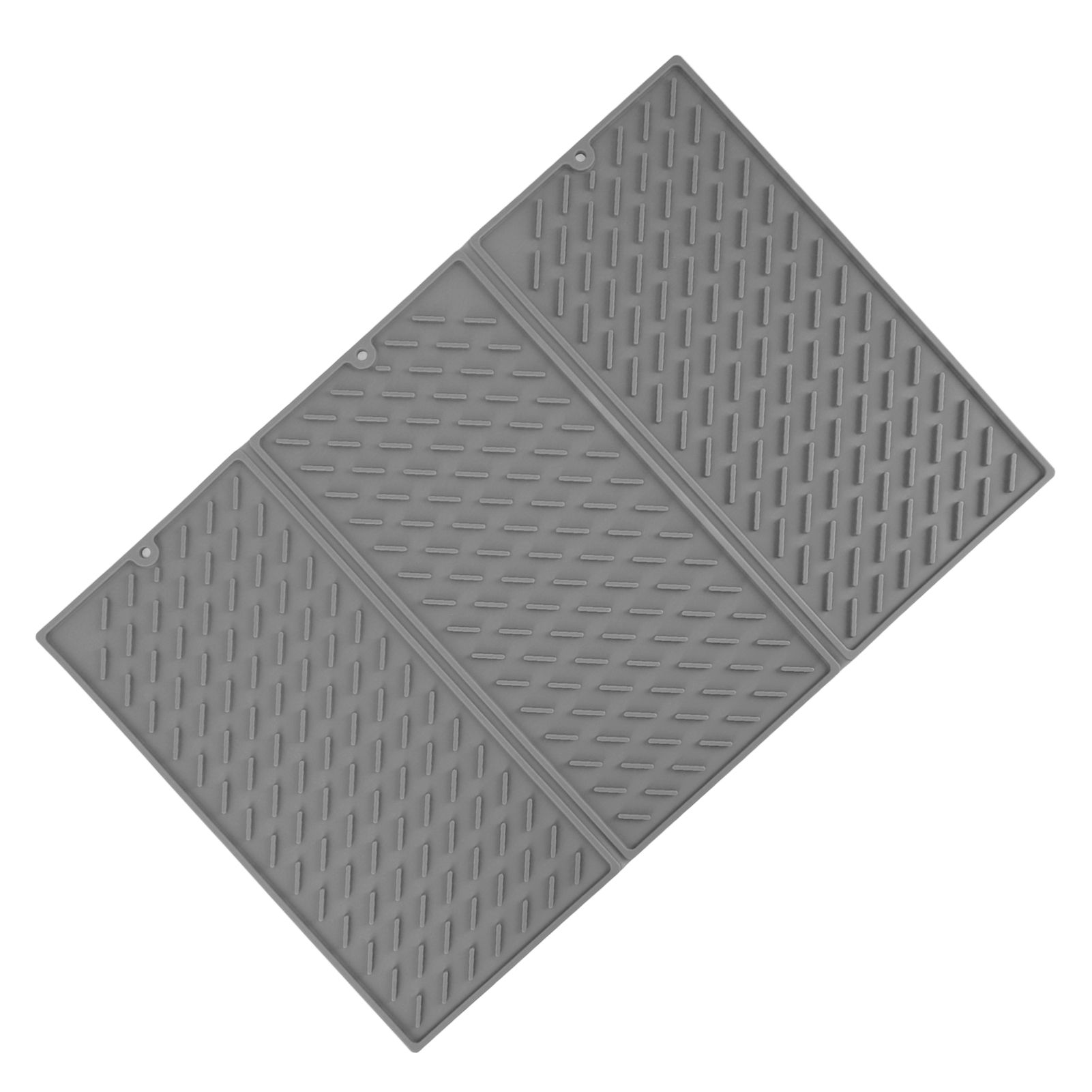 3 Fold Counter Foldable Drying Mat Silicone Fast Drying Waterproof Reusable Drying Kitchen Mat for Kitchen Bathroom Grey - Image 8