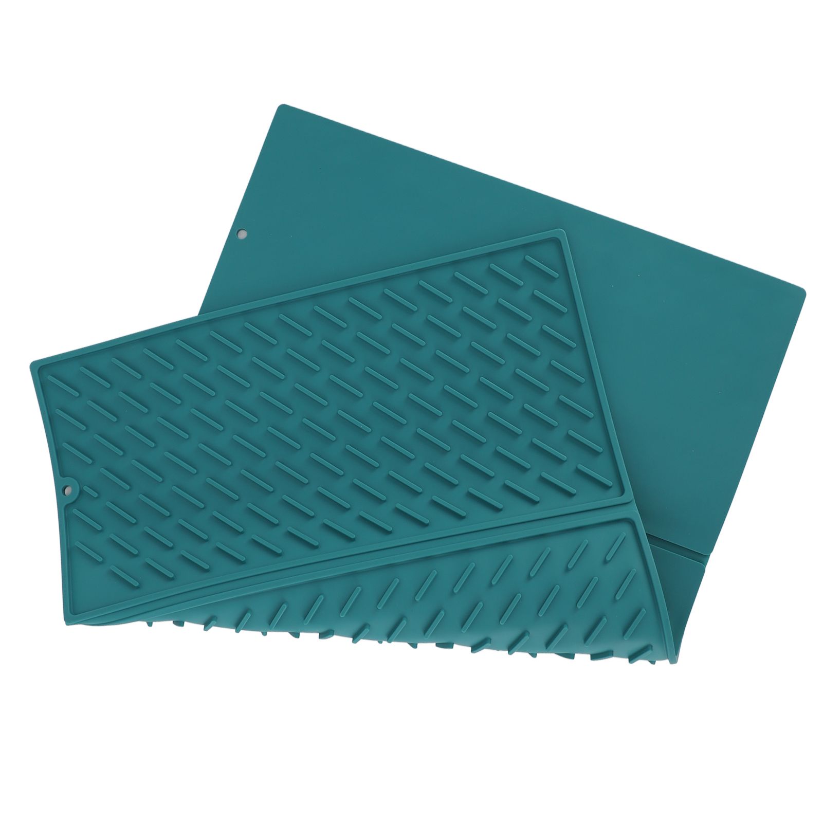 3 Fold Counter Foldable Drying Mat Silicone Fast Drying Waterproof Reusable Drying Kitchen Mat for Kitchen Bathroom Green - Image 2