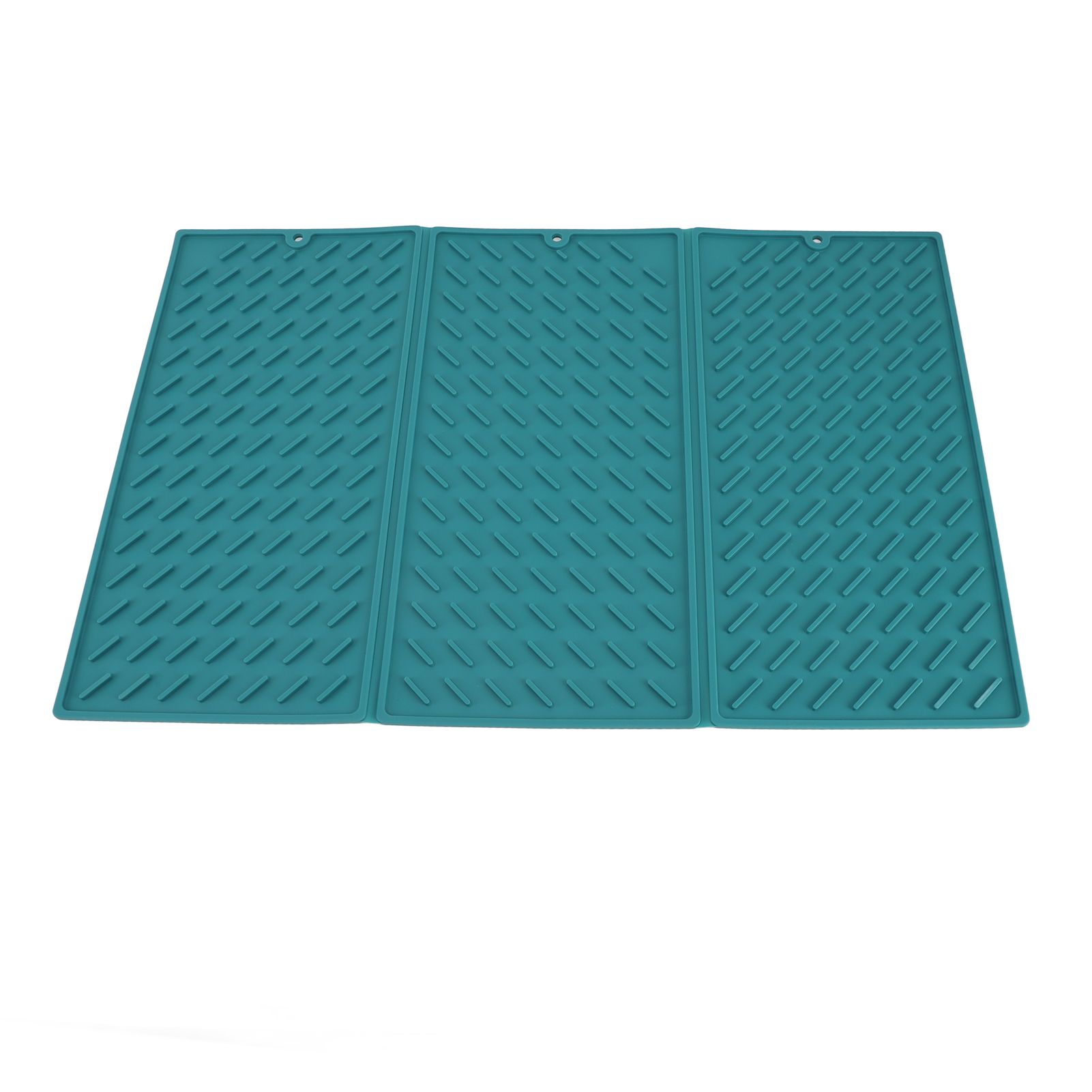 3 Fold Counter Foldable Drying Mat Silicone Fast Drying Waterproof Reusable Drying Kitchen Mat for Kitchen Bathroom Green - Image 3
