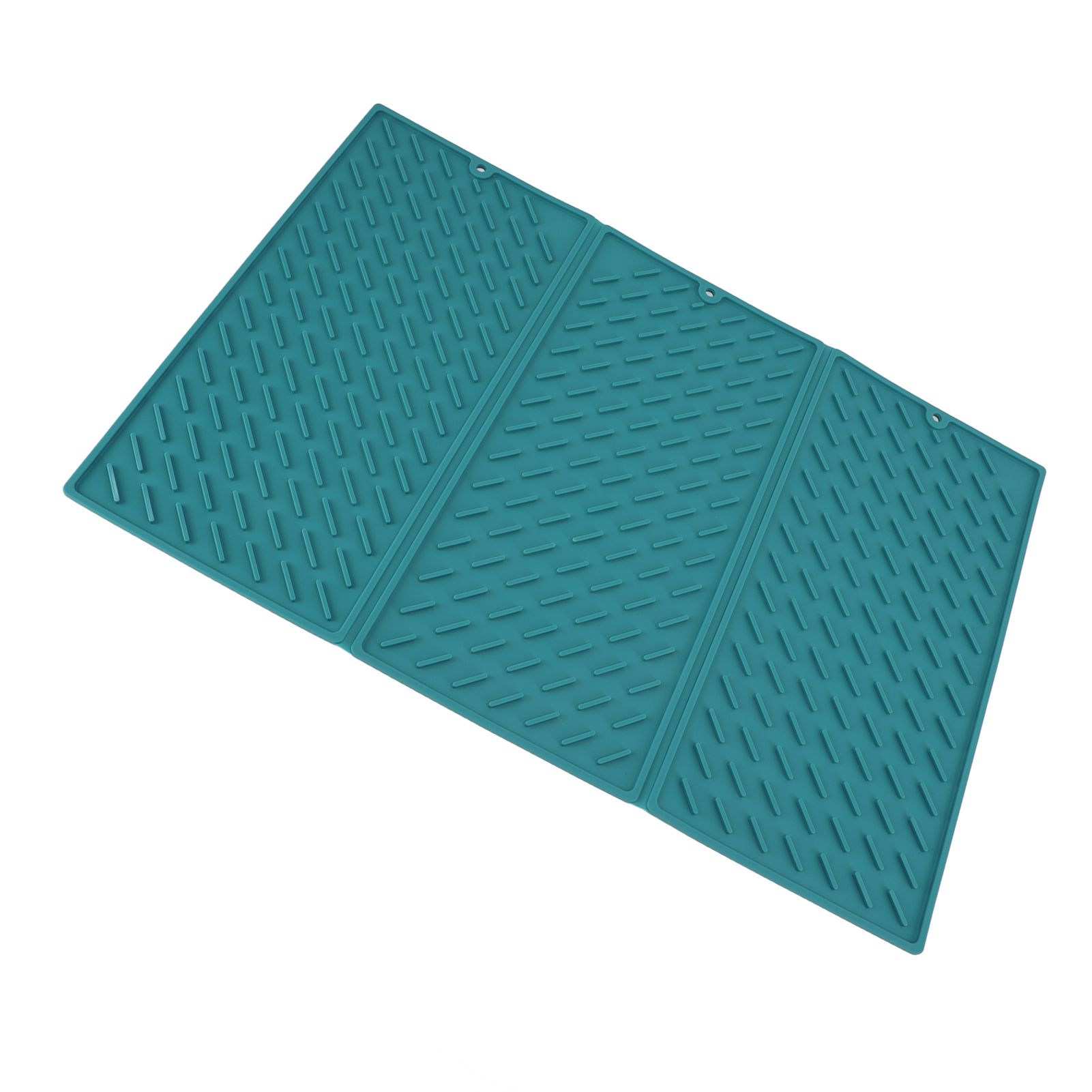 3 Fold Counter Foldable Drying Mat Silicone Fast Drying Waterproof Reusable Drying Kitchen Mat for Kitchen Bathroom Green - Image 4