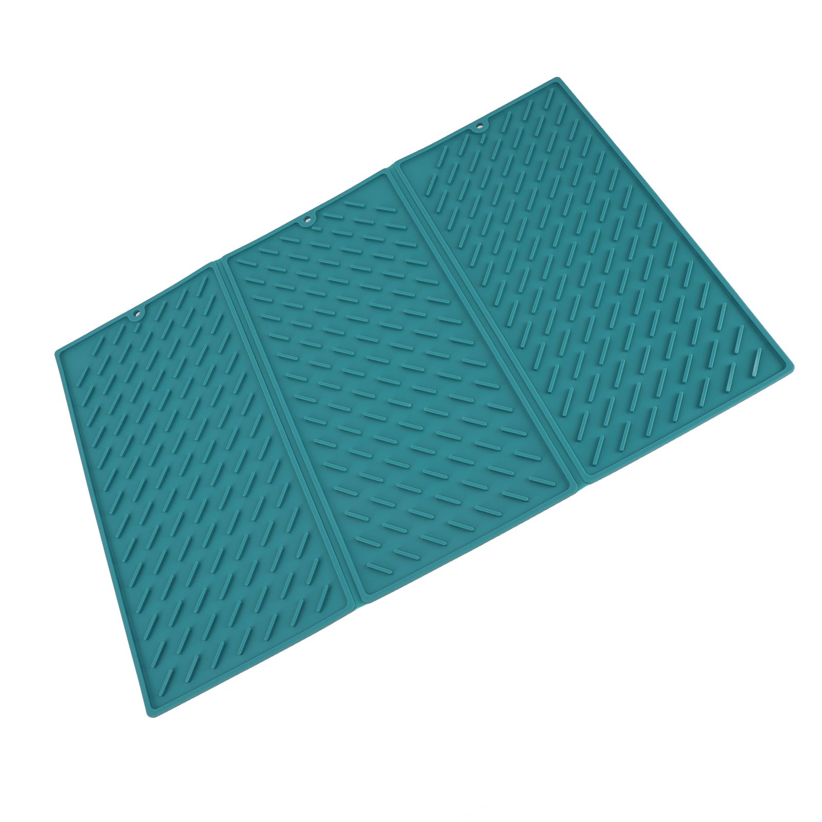 3 Fold Counter Foldable Drying Mat Silicone Fast Drying Waterproof Reusable Drying Kitchen Mat for Kitchen Bathroom Green - Image 5