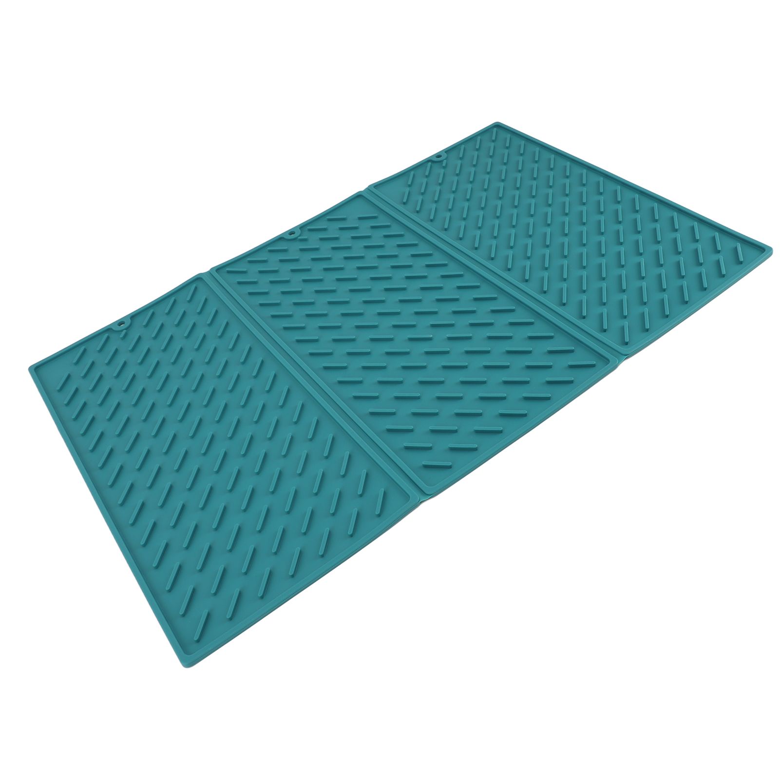 3 Fold Counter Foldable Drying Mat Silicone Fast Drying Waterproof Reusable Drying Kitchen Mat for Kitchen Bathroom Green - Image 6