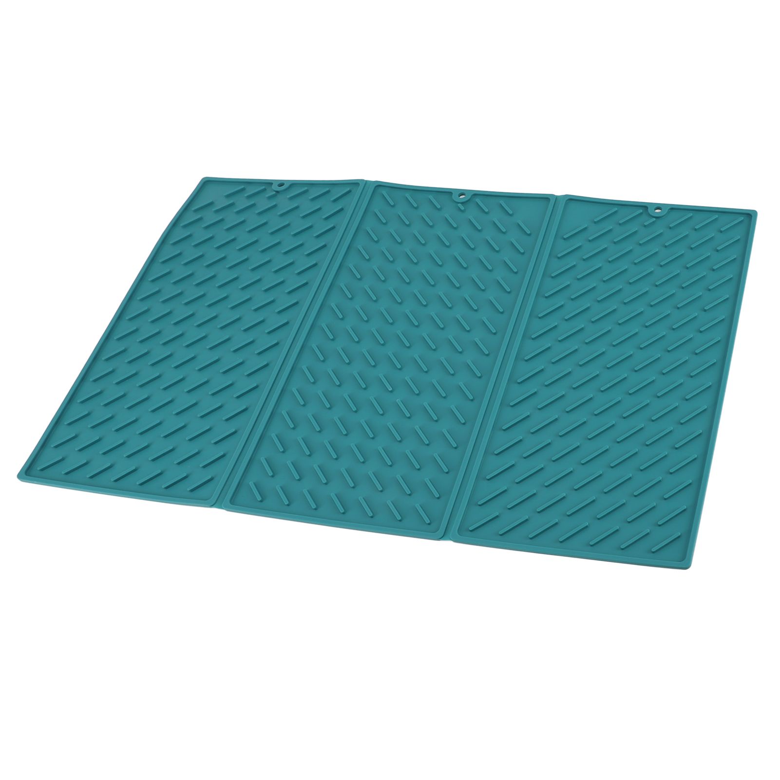 3 Fold Counter Foldable Drying Mat Silicone Fast Drying Waterproof Reusable Drying Kitchen Mat for Kitchen Bathroom Green - Image 7