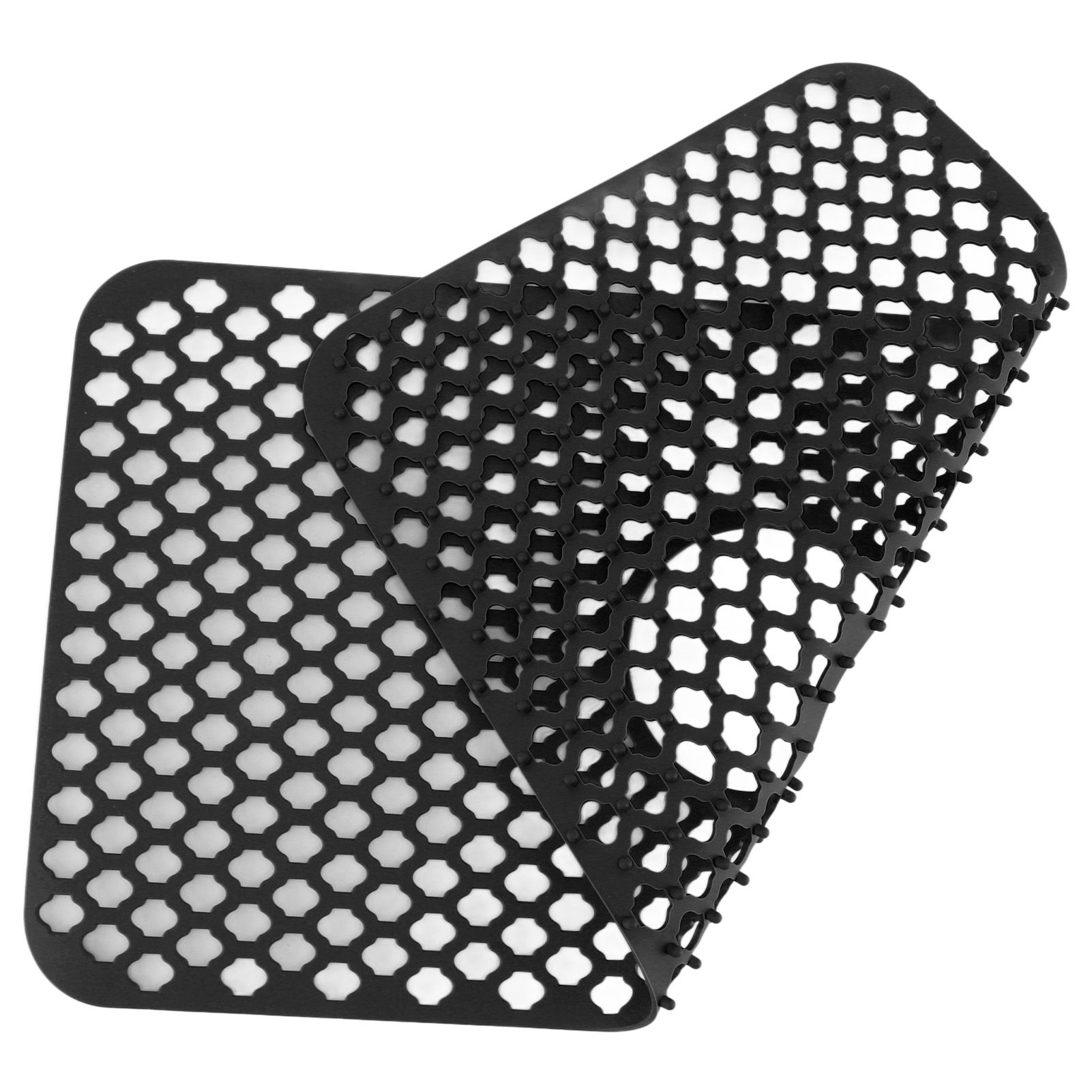 Hollow Insulated Kitchen Sink Mat Non Slip Multi Functional Large Size Silicone Sink Mat Protector Black - Image 2