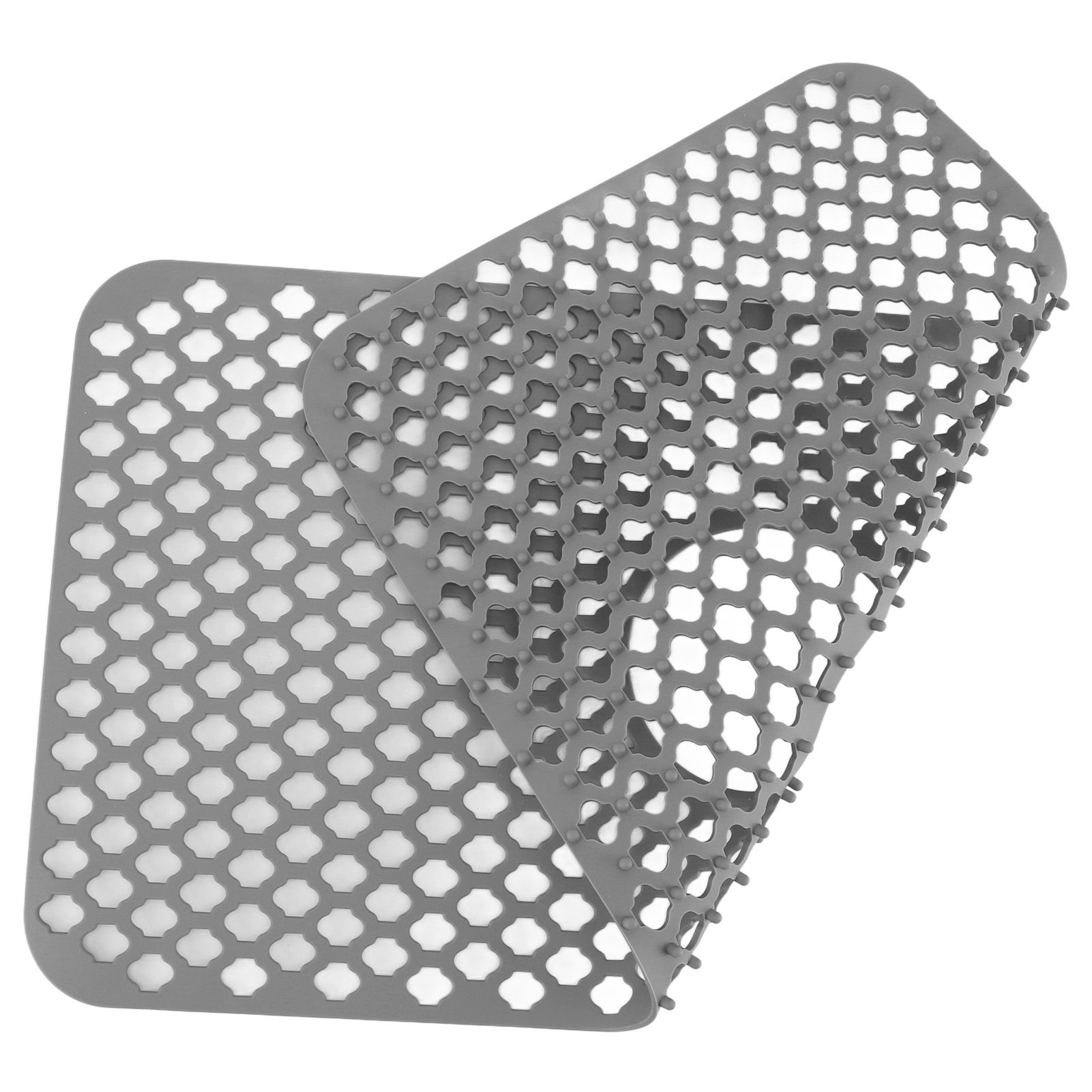 Hollow Insulated Kitchen Sink Mat Non Slip Multi Functional Large Size Silicone Sink Mat Protector Grey - Image 2