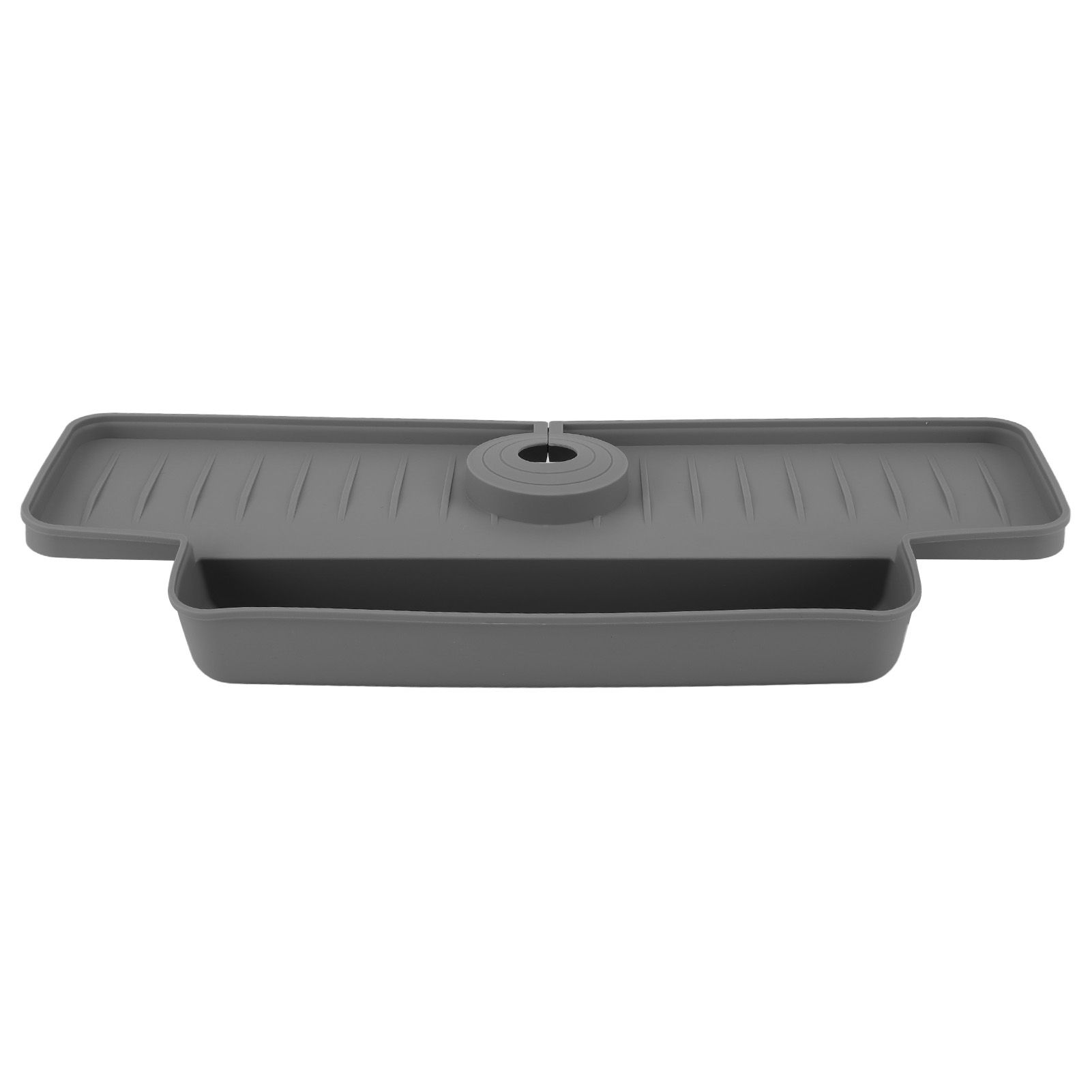 Faucet Splash Proof Draining Rack Silicone Foldable Faucet Handle Drip Catcher Tray Drainer Shelf Basket for Kitchen Grey - Image 1