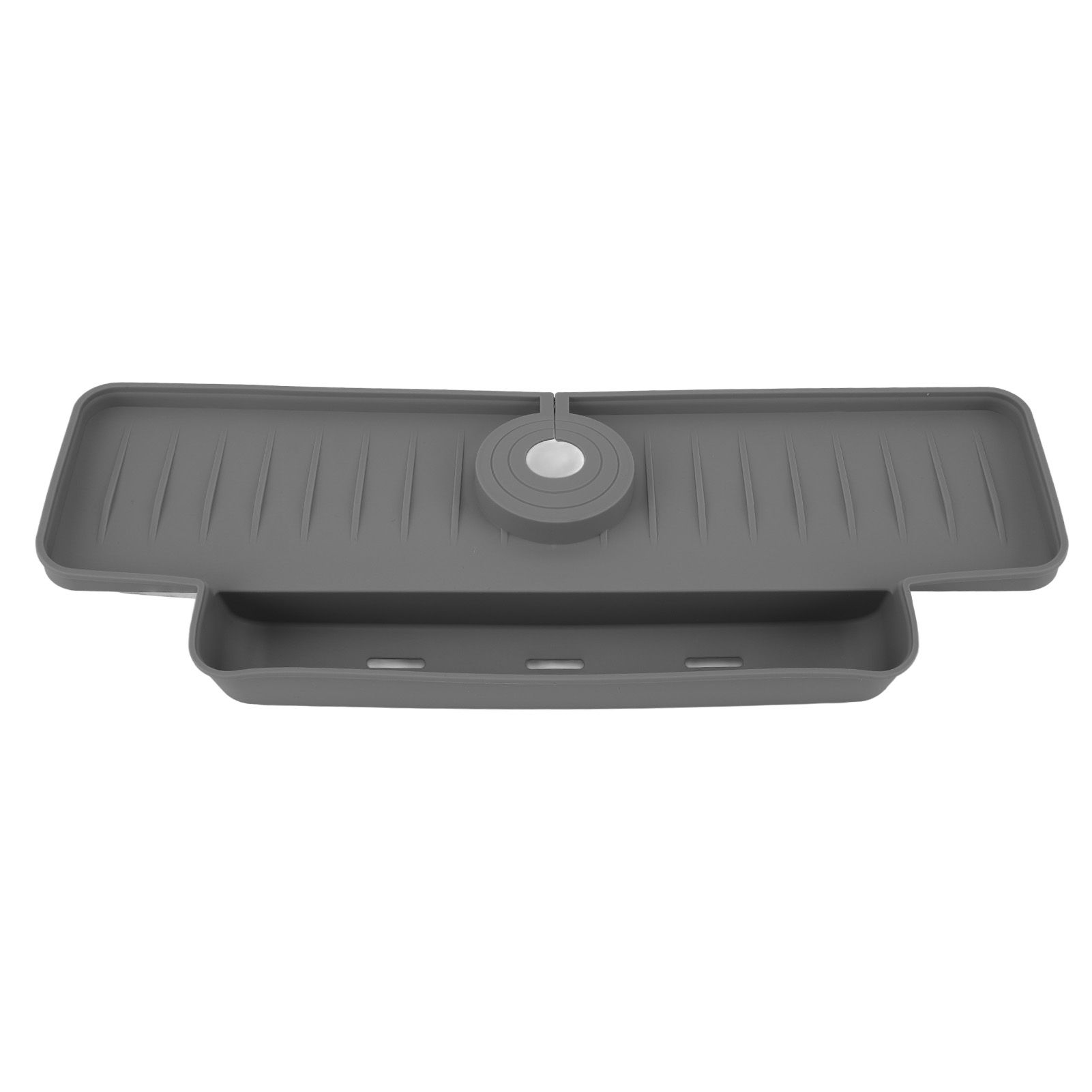 Faucet Splash Proof Draining Rack Silicone Foldable Faucet Handle Drip Catcher Tray Drainer Shelf Basket for Kitchen Grey - Image 2